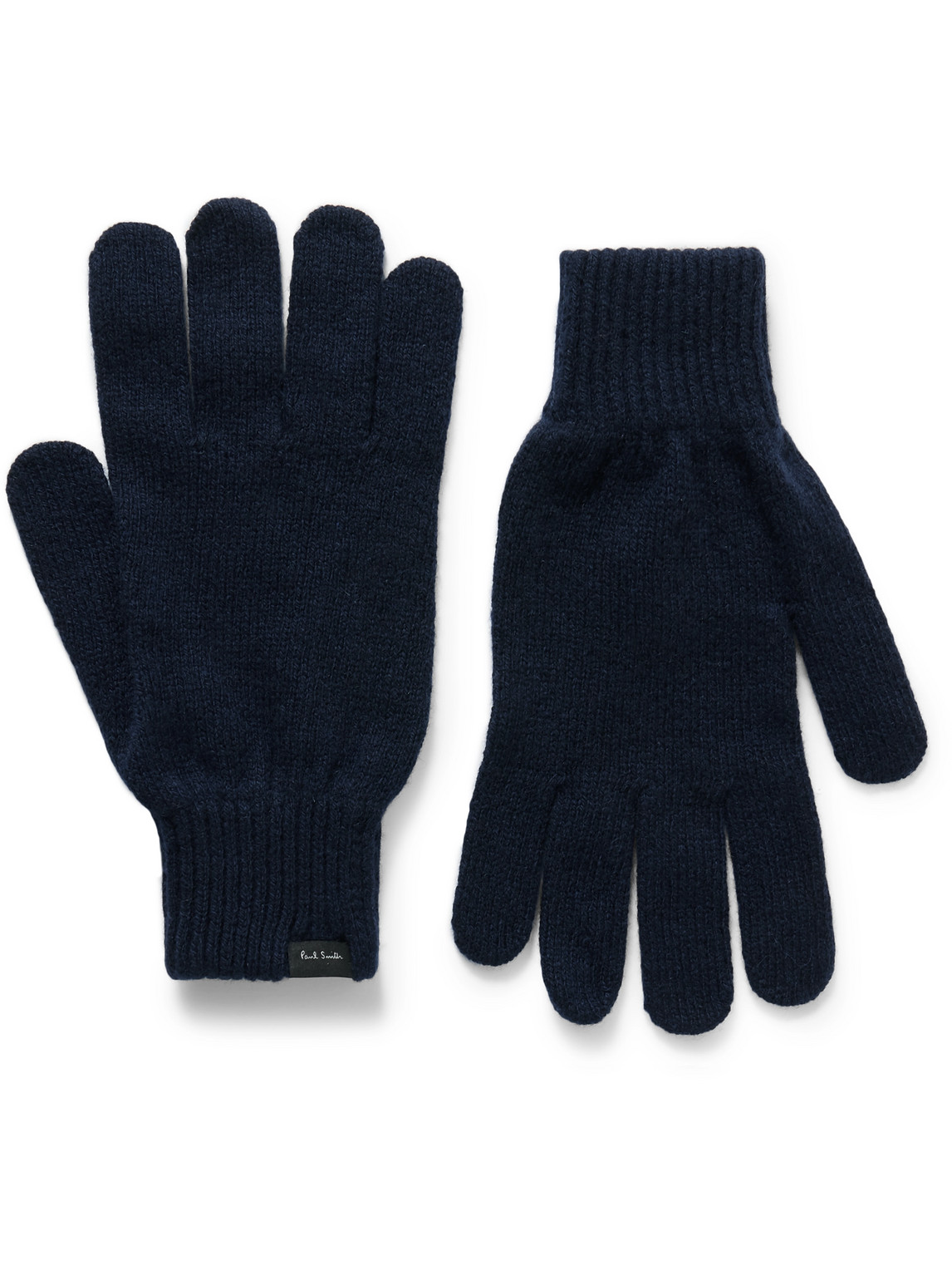Paul Smith Cashmere And Wool-blend Gloves In Blue
