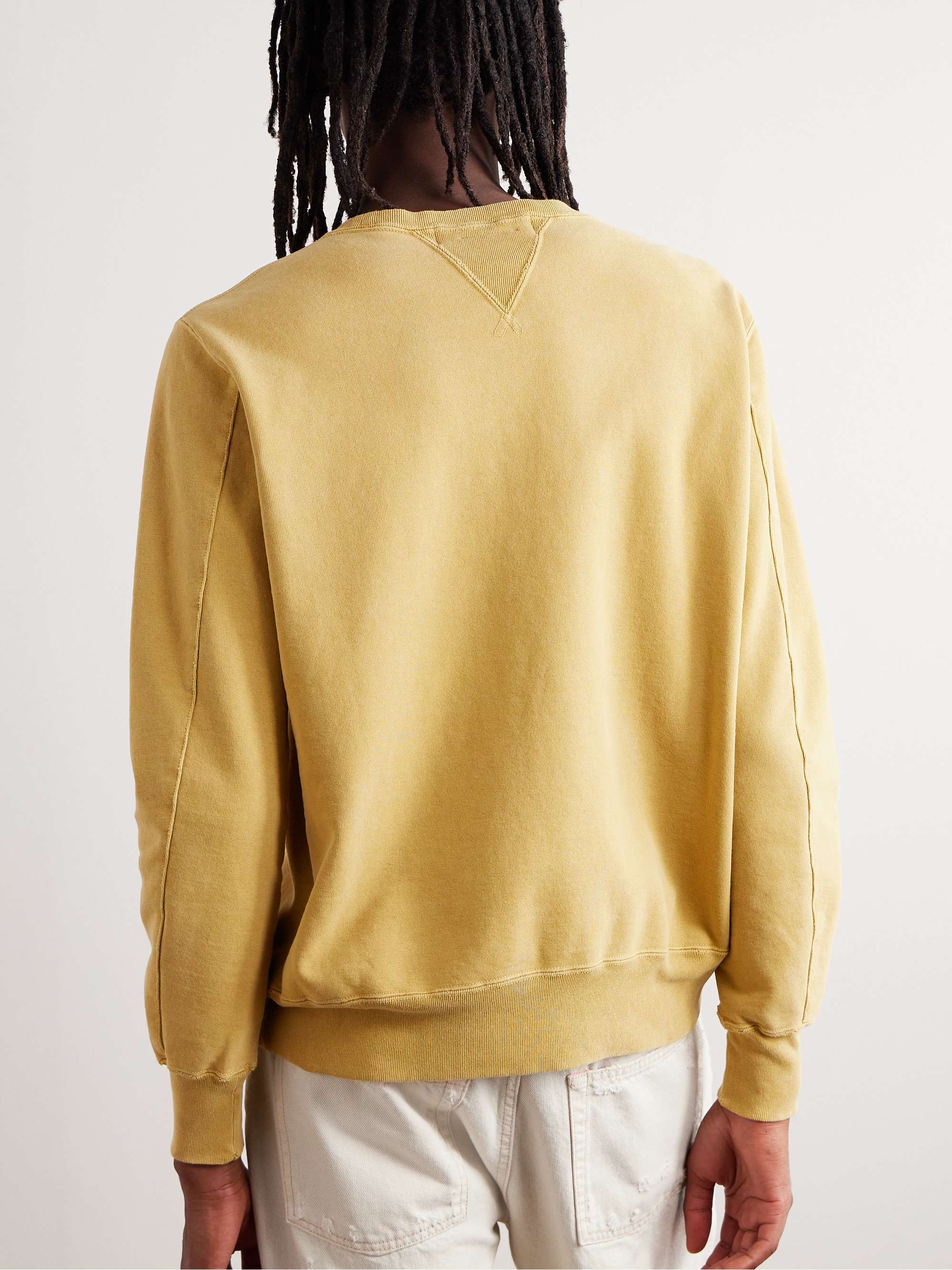 REMI RELIEF Distressed Printed Cotton-Jersey Sweatshirt