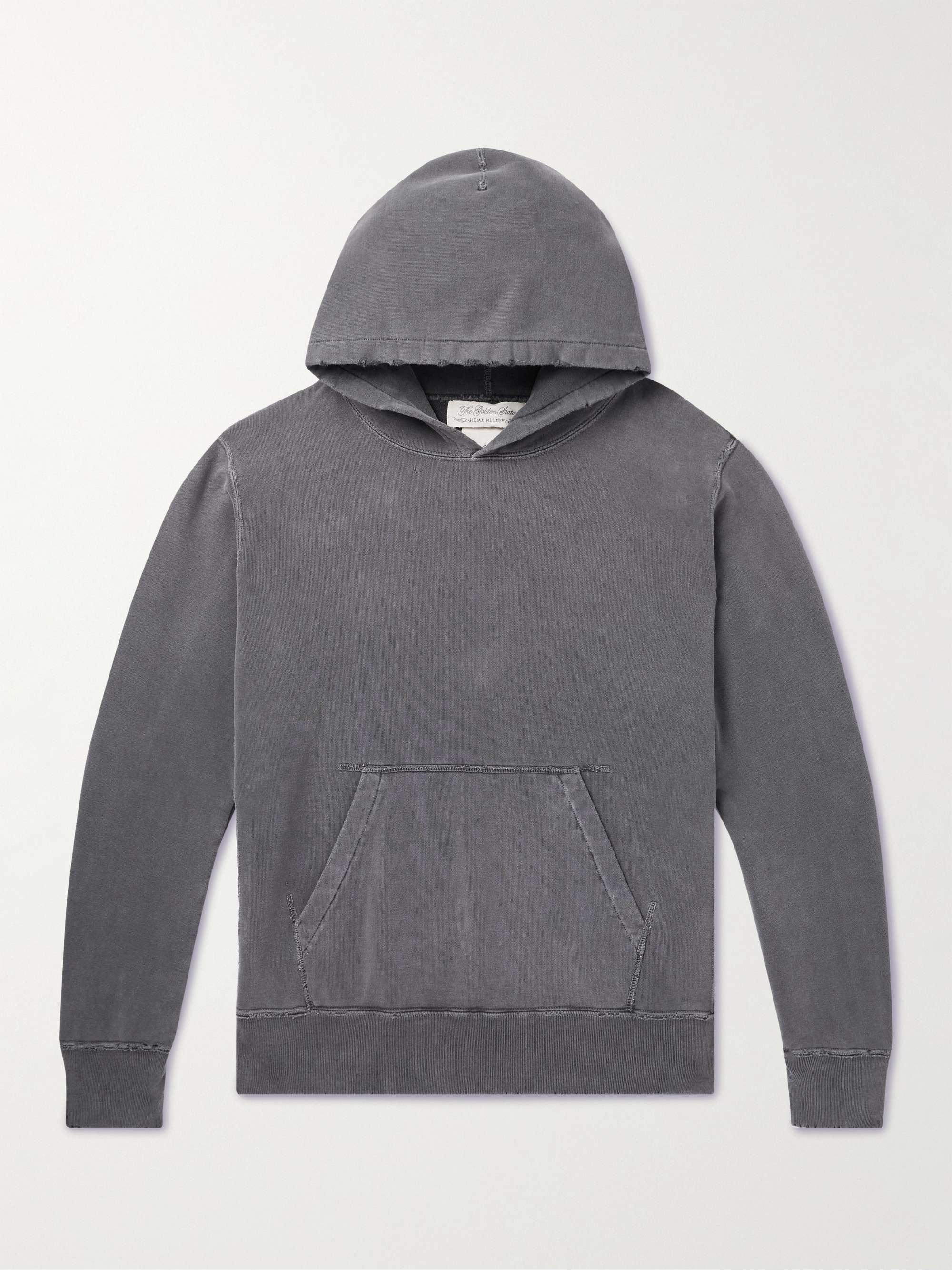 REMI RELIEF Distressed Cotton-Jersey Hoodie
