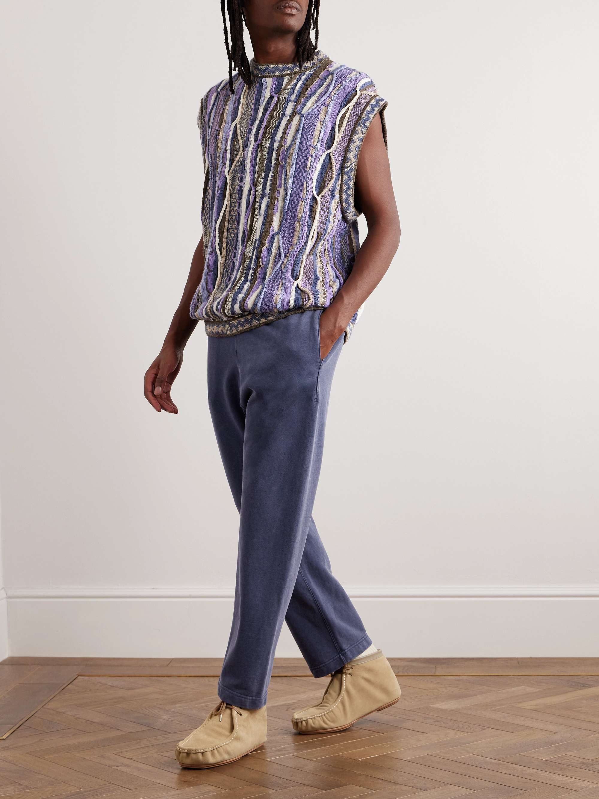 REMI RELIEF Straight-Leg Cotton-Jersey Sweatpants