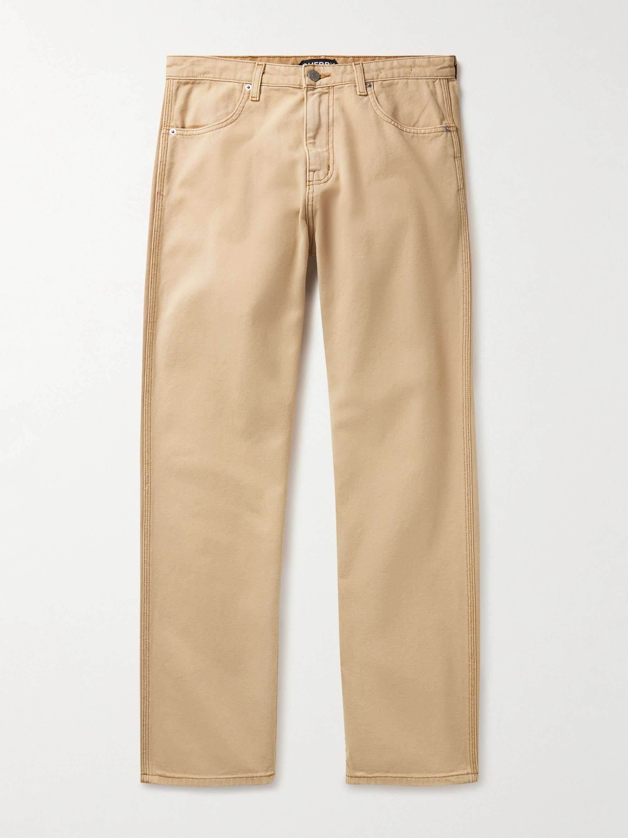 CHERRY LOS ANGELES Slim-Fit Straight-Leg Cotton-Canvas Trousers for Men