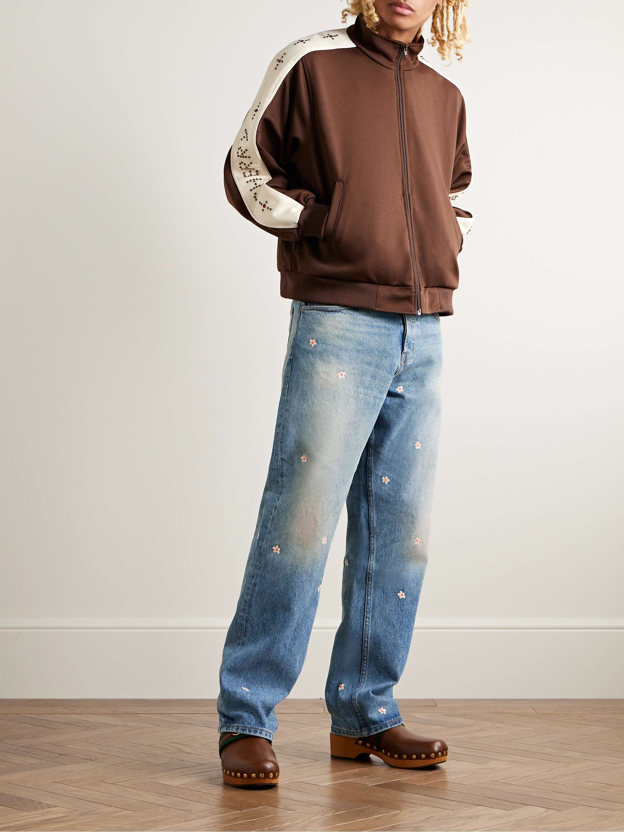 Blossom Straight-Leg Embroidered Jeans