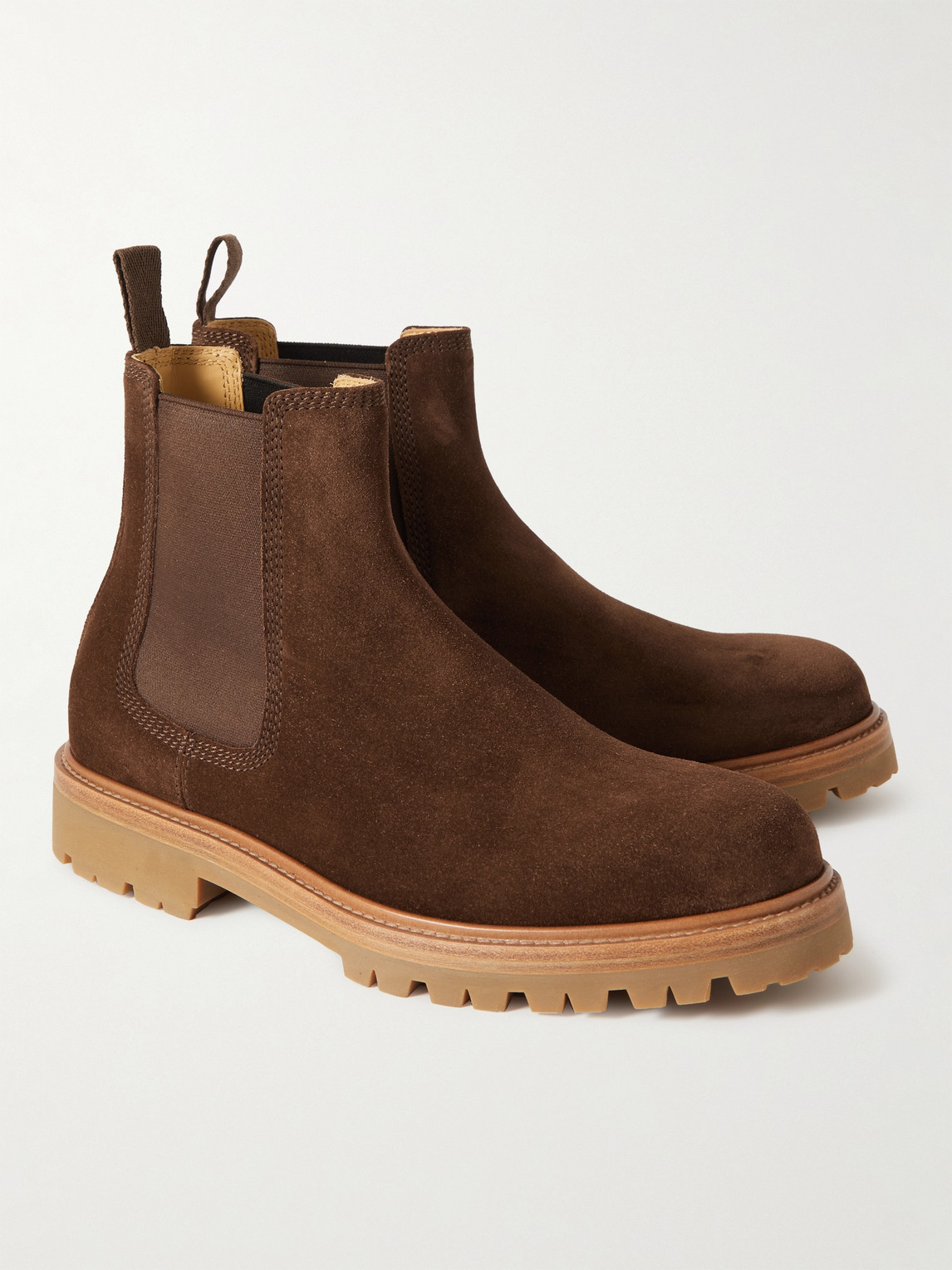 Shop Brunello Cucinelli Suede Chelsea Boots In Brown