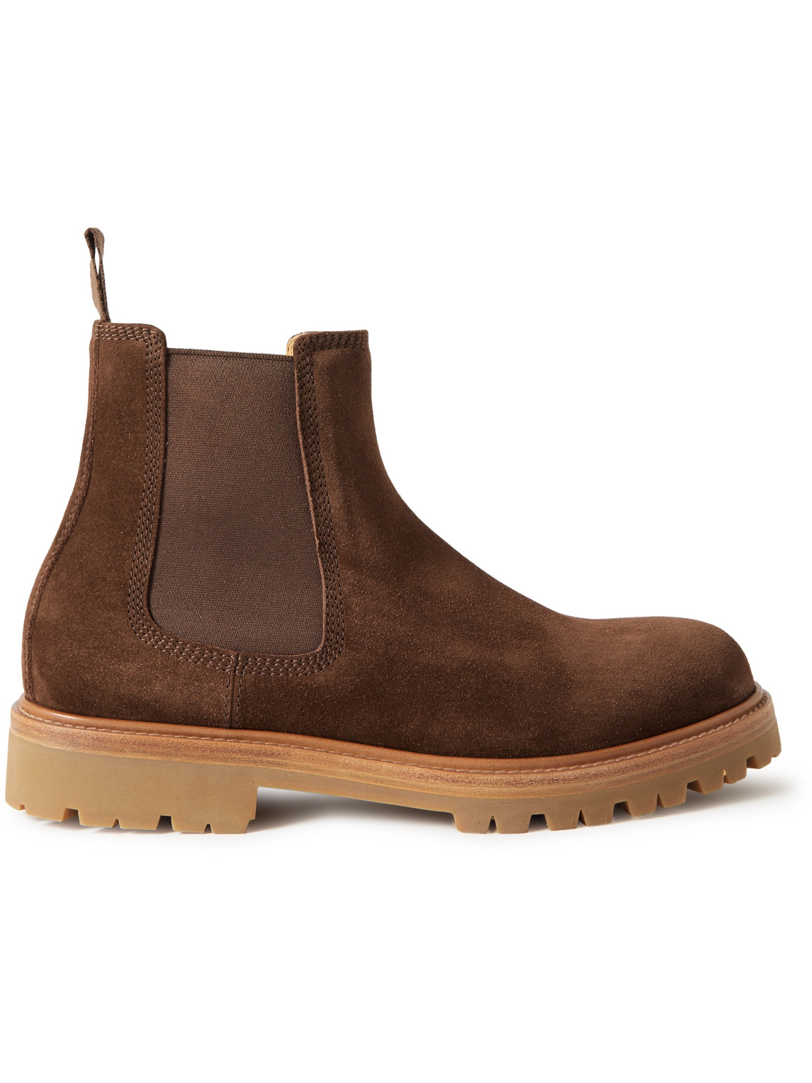 Brunello Cucinelli Suede Chelsea Boots In Brown