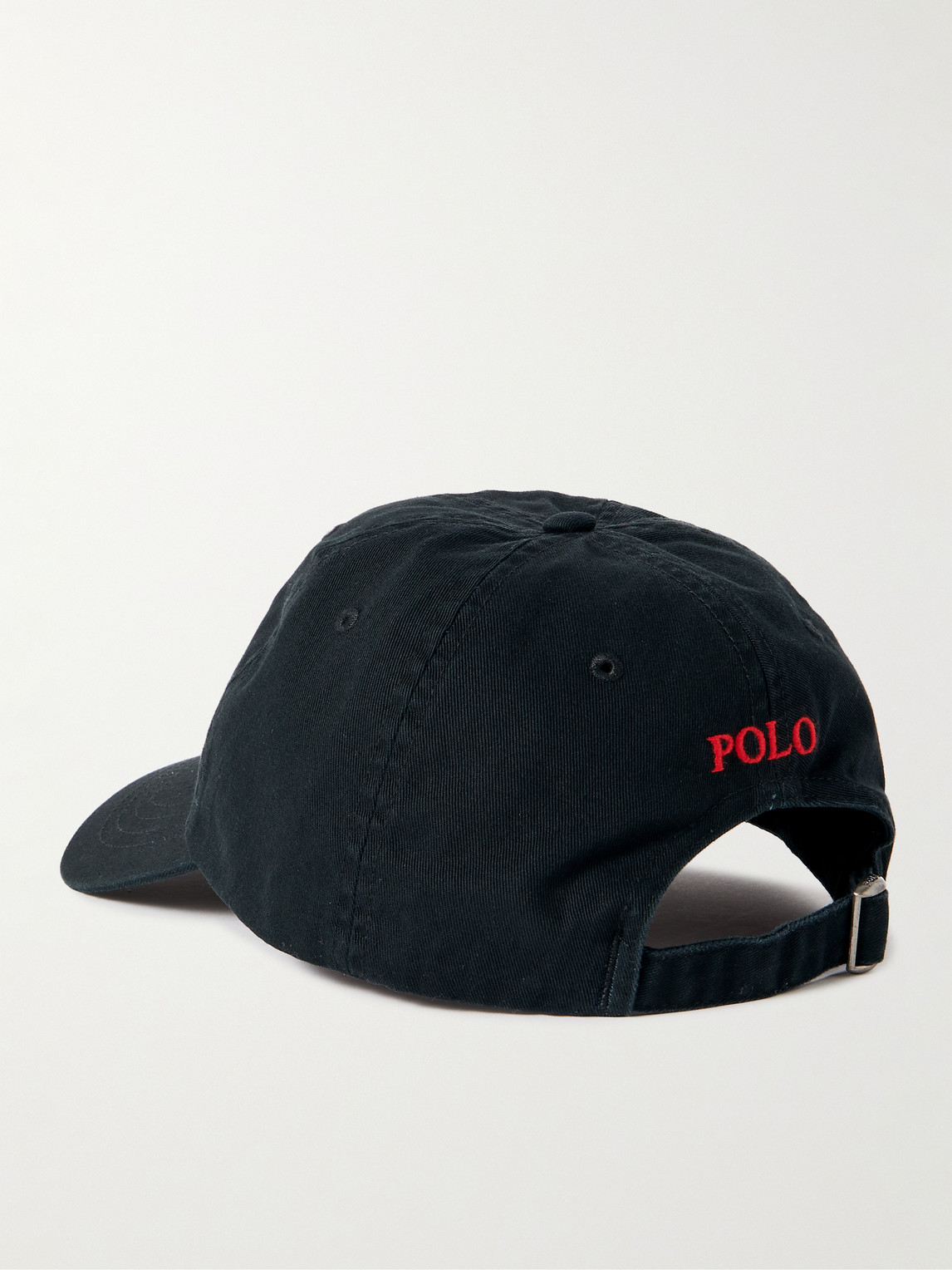 Shop Polo Ralph Lauren Logo-embroidered Cotton-twill Baseball Cap In Black