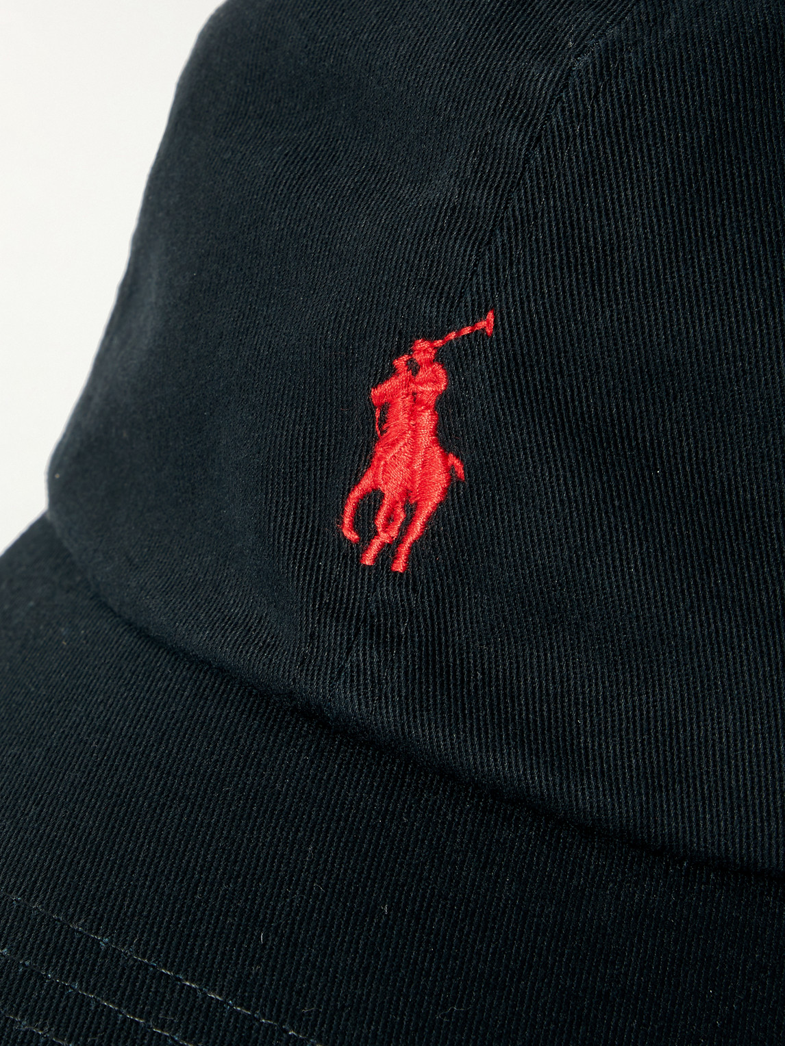 Shop Polo Ralph Lauren Logo-embroidered Cotton-twill Baseball Cap In Black