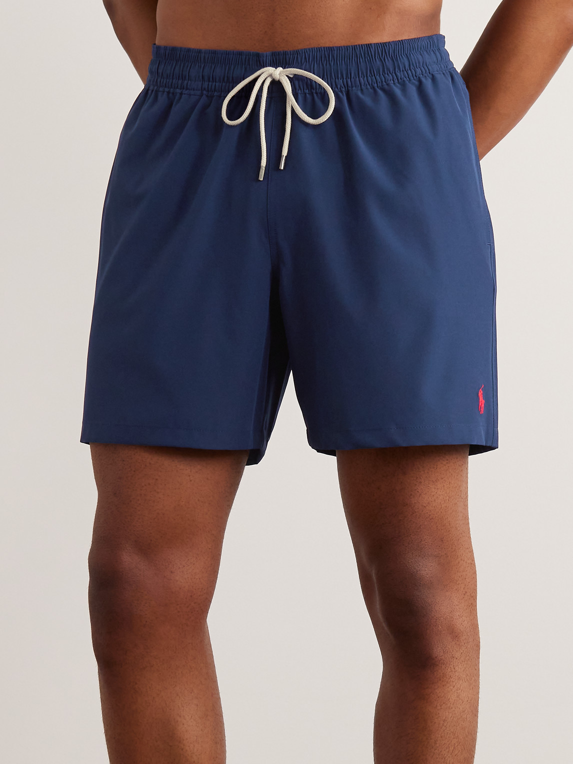 Polo Ralph Lauren Traveler Straight-leg Mid-length Swim Shorts In Blue
