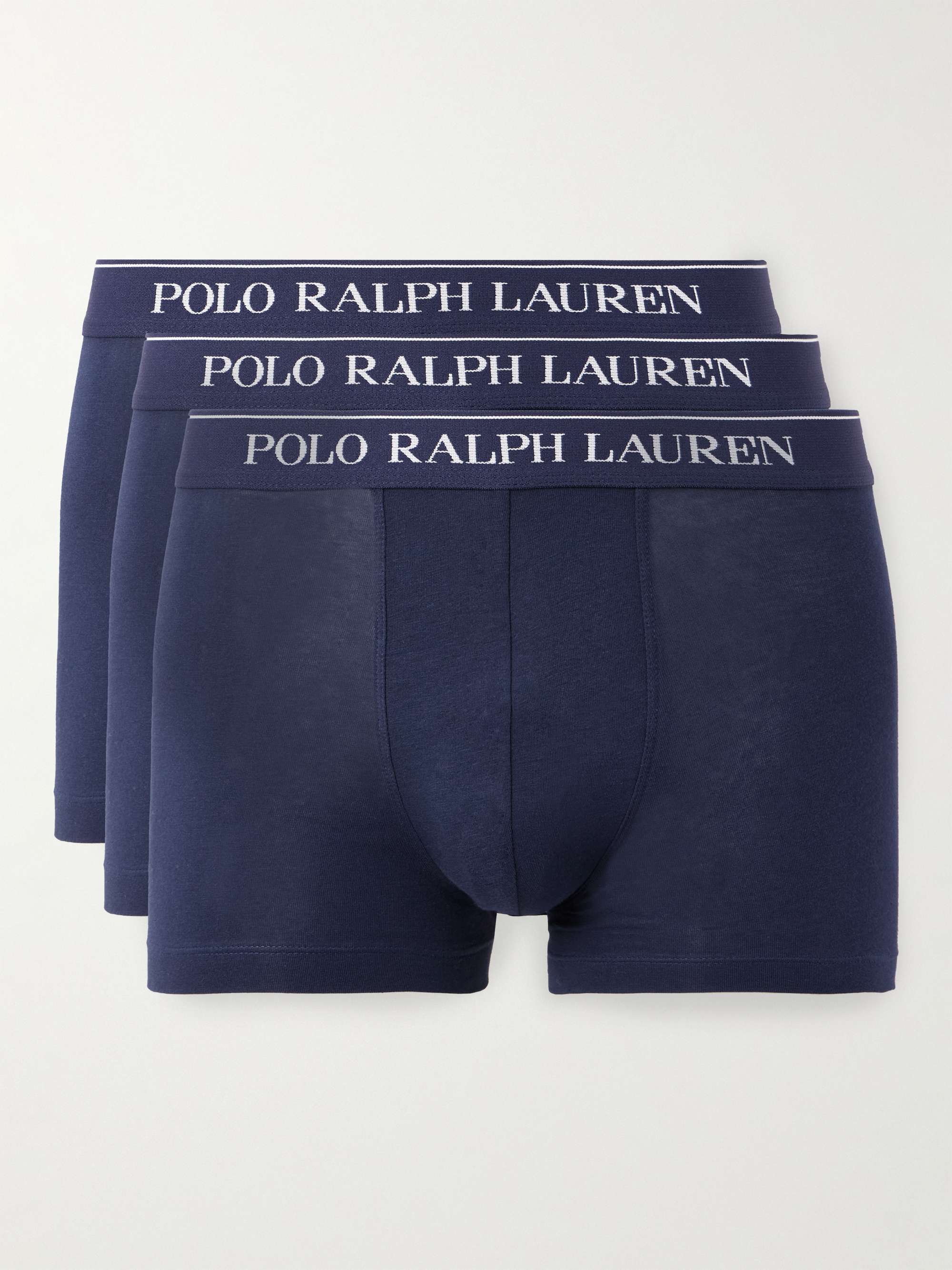 POLO RALPH LAUREN Three-Pack Stretch-Cotton Boxer Briefs for Men | MR ...
