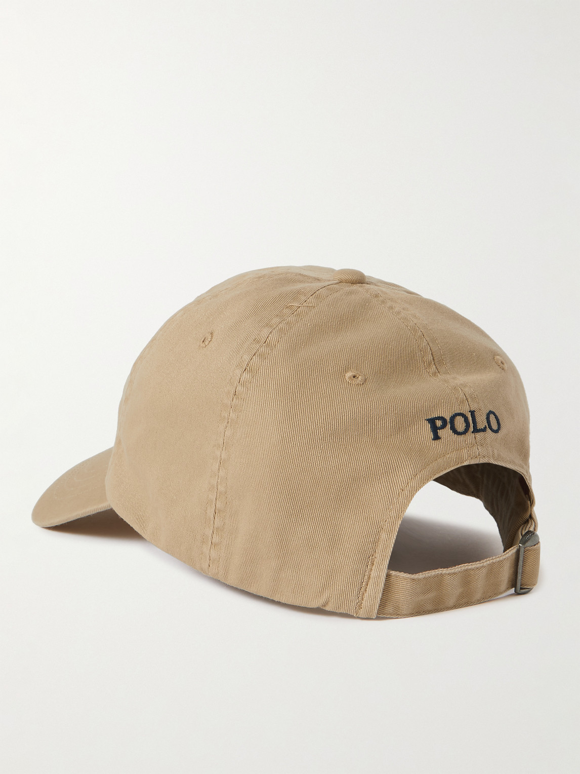 Shop Polo Ralph Lauren Logo-embroidered Cotton-twill Baseball Cap In Neutrals