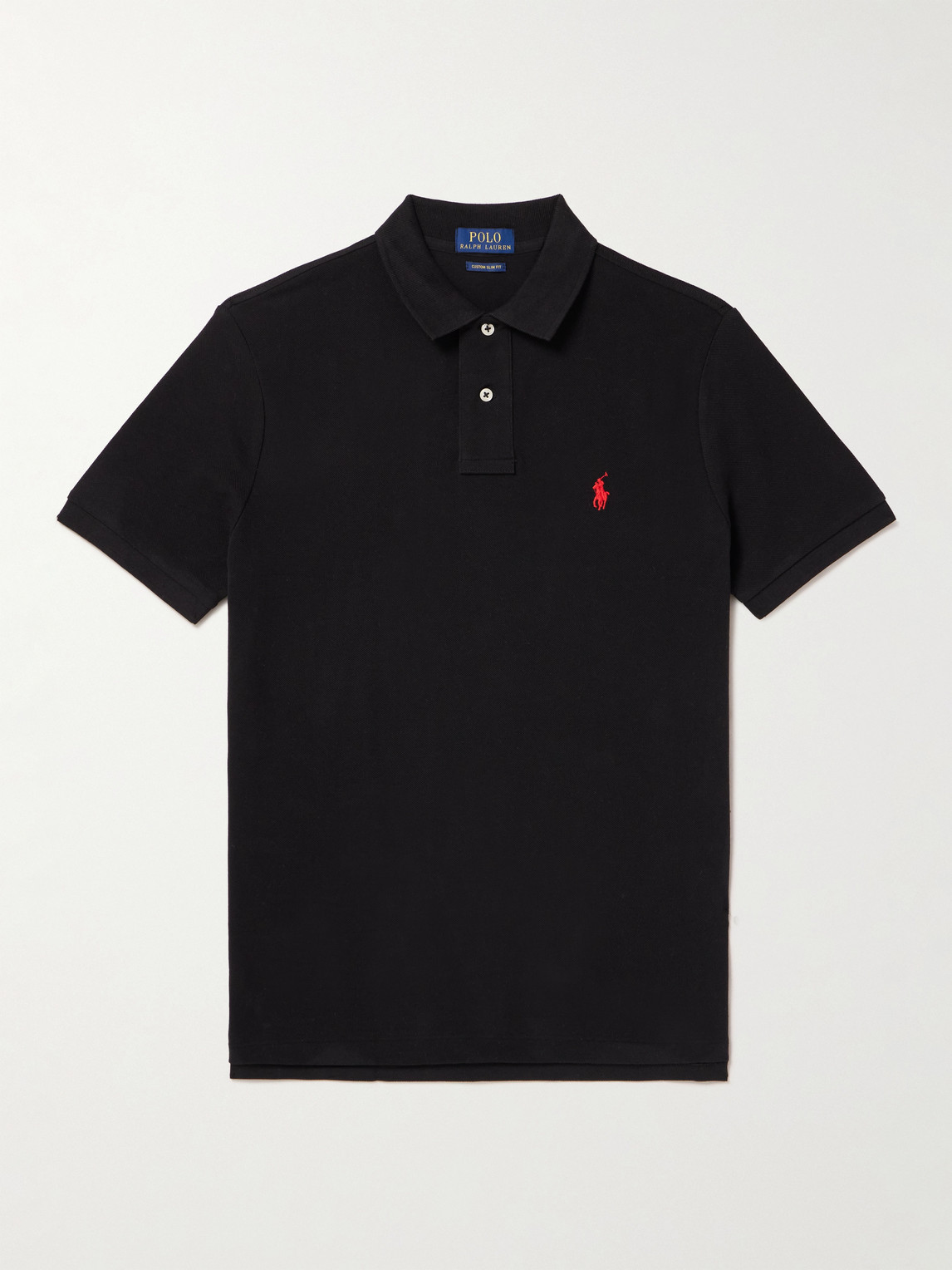 Polo Ralph Lauren Embroidered-logo Polo Shirt In Black