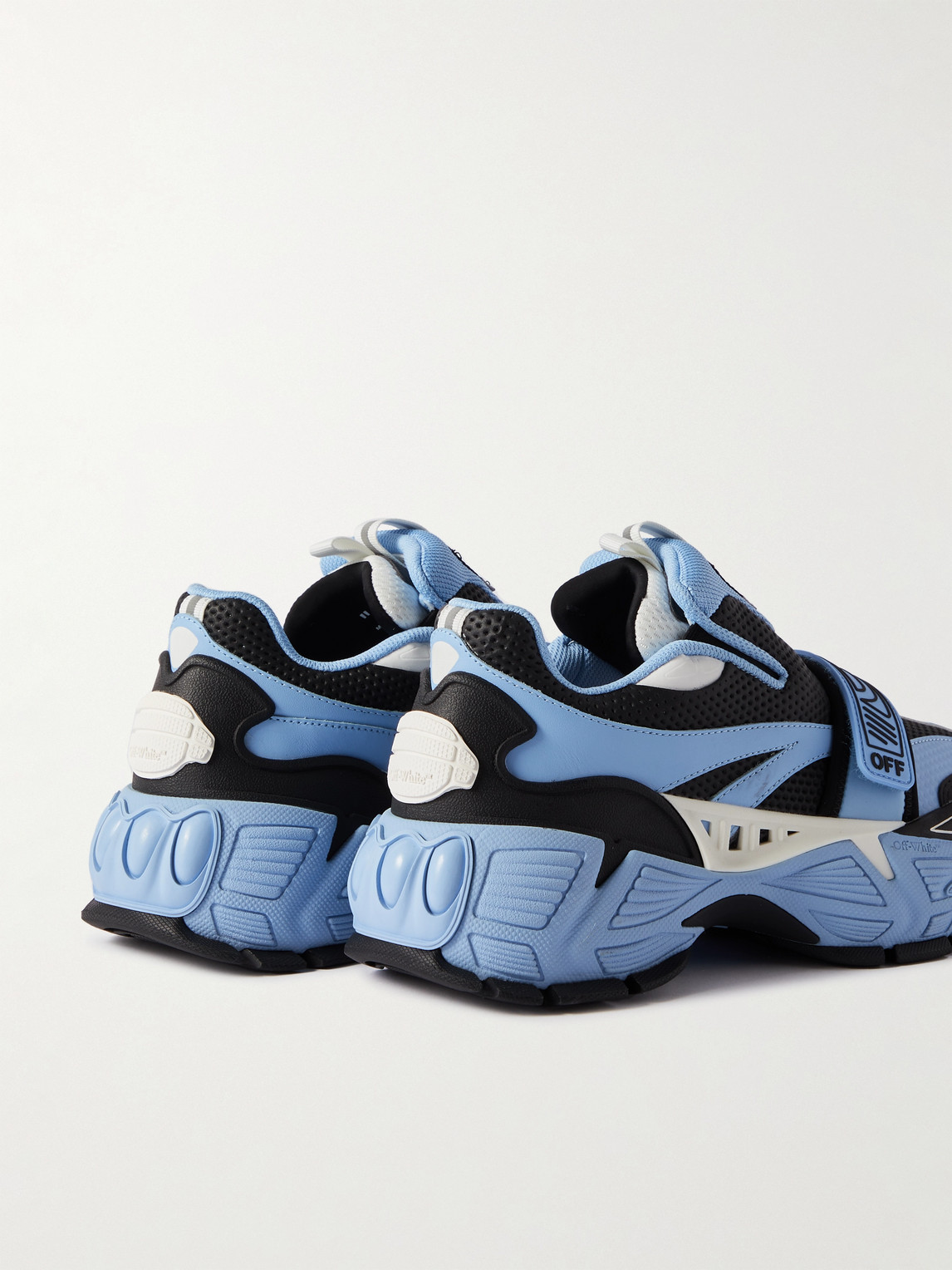 Shop Off-white Glove Leather And Mesh Sneakers In Blue