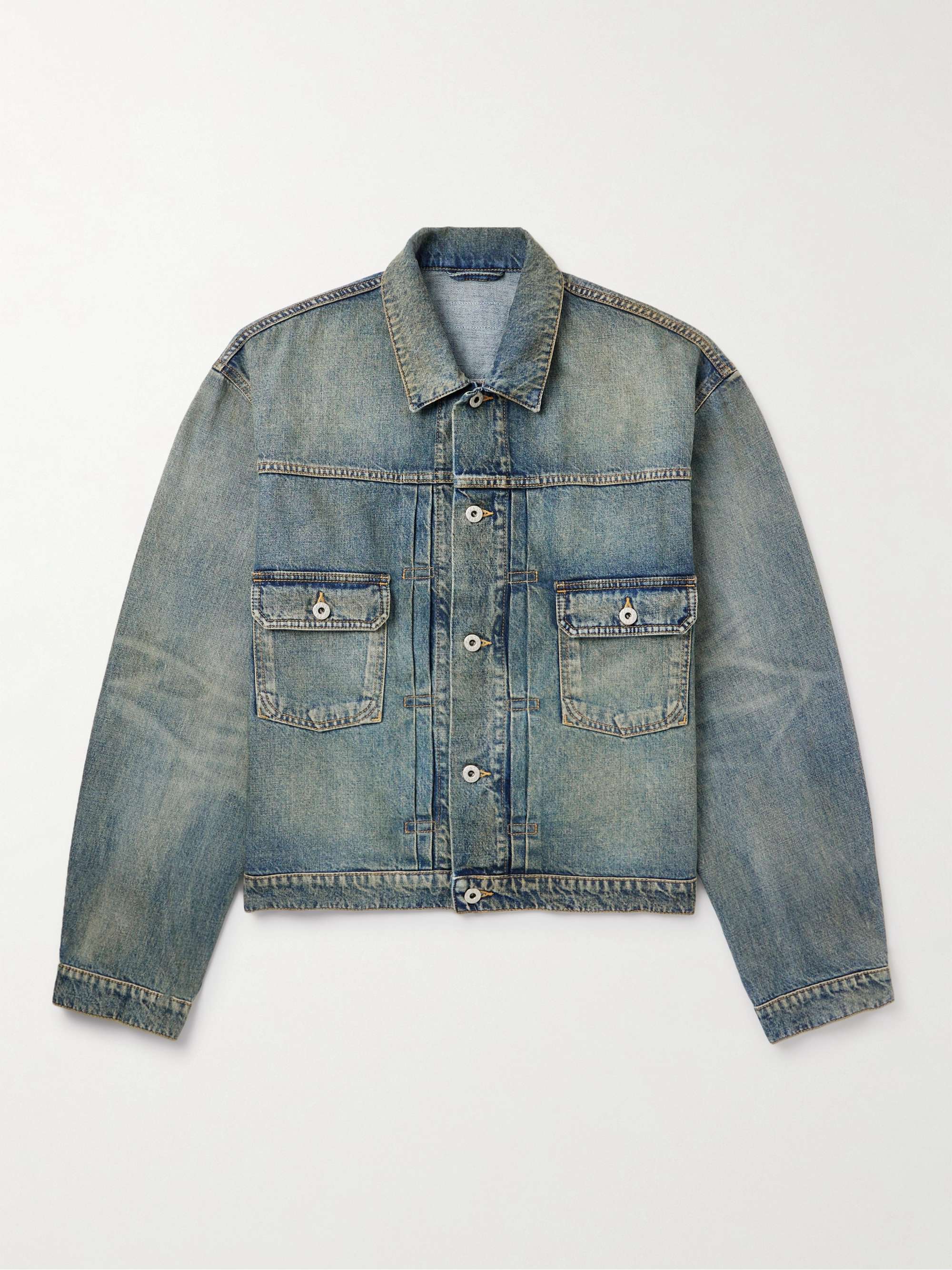 KENZO Distressed Denim Jacket for Men | MR PORTER