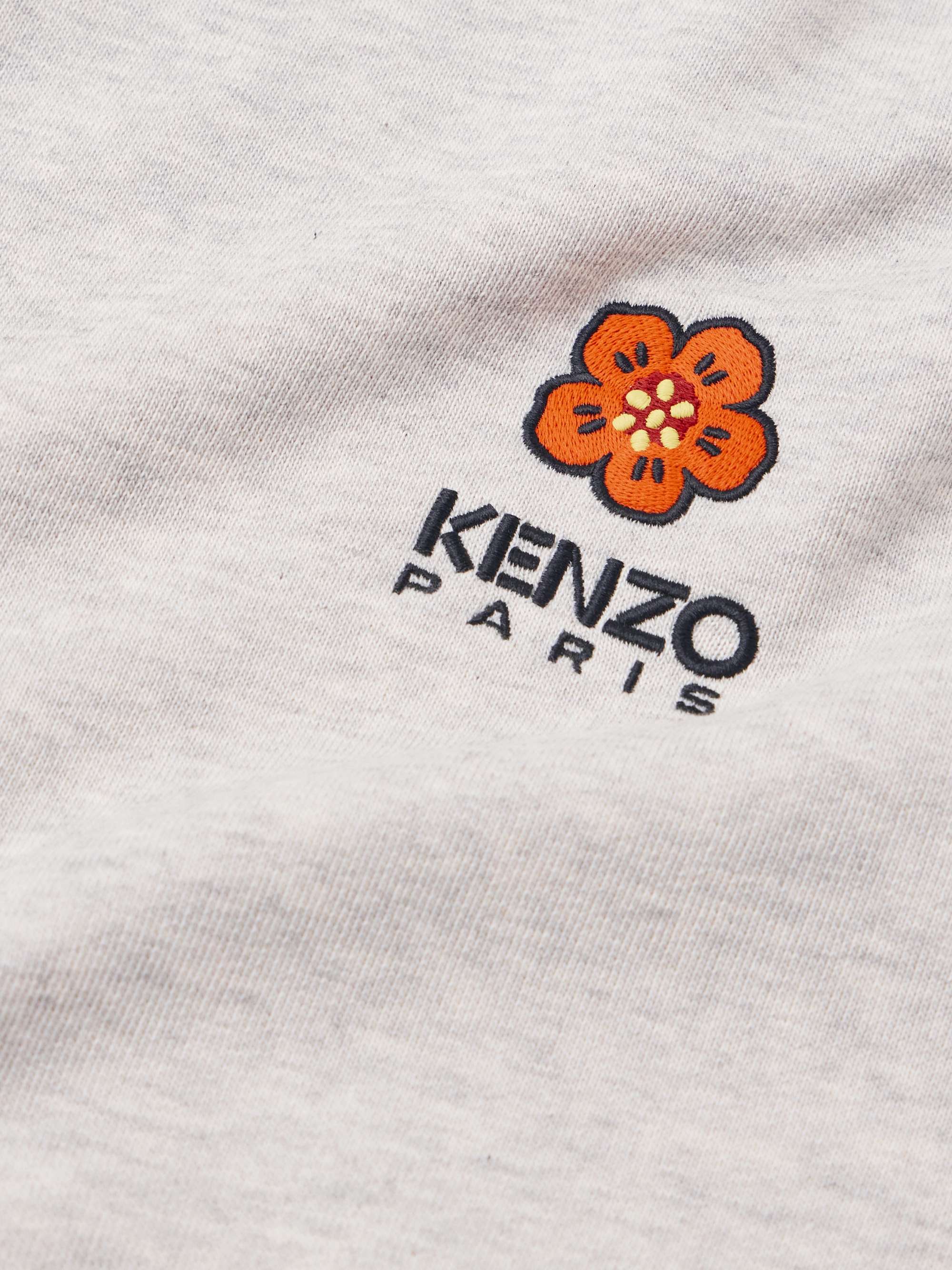 KENZO Boke Logo-Embroidered Cotton-Jersey Hoodie for Men | MR PORTER