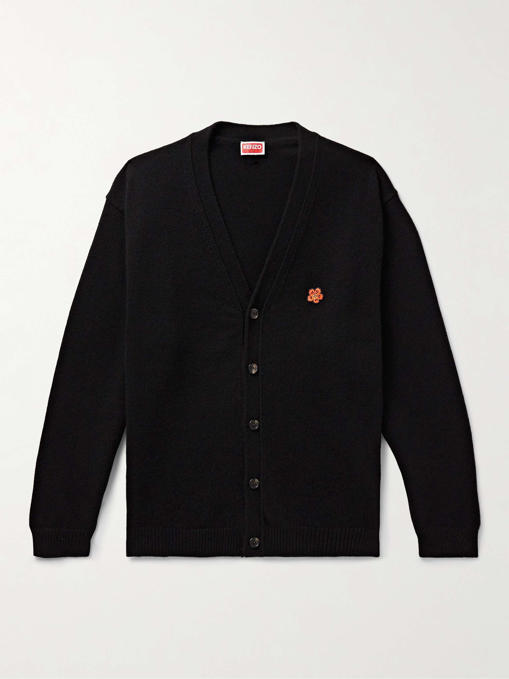 KENZO Logo-Appliquéd Wool Cardigan for Men | MR PORTER