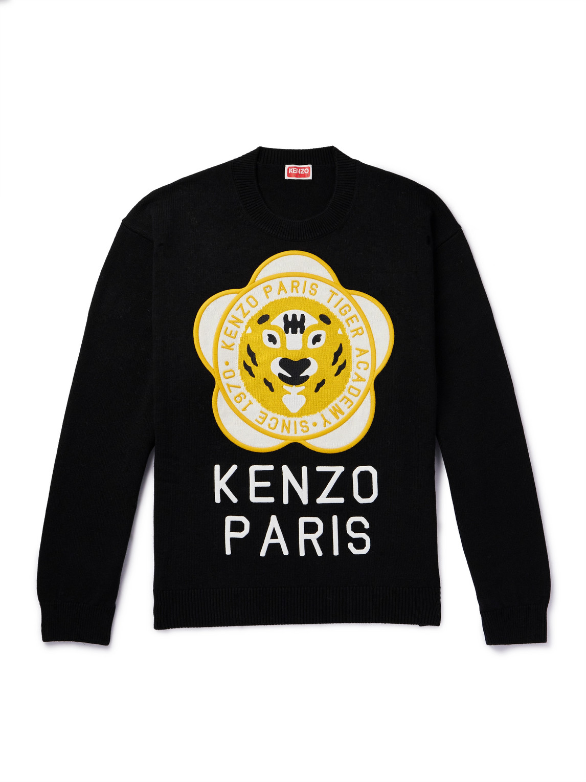 Kenzo Tiger Academy Wool-blend Sweater In Black