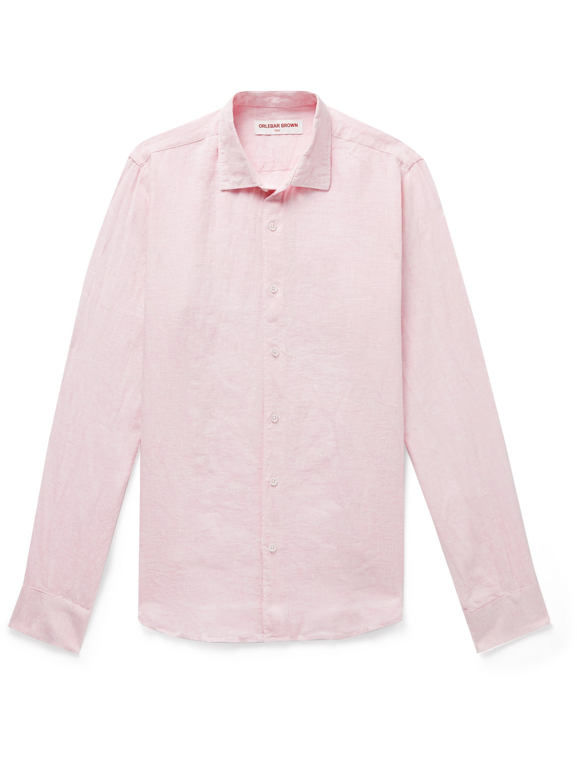 Orlebar Brown Giles Linen Shirt In Pink