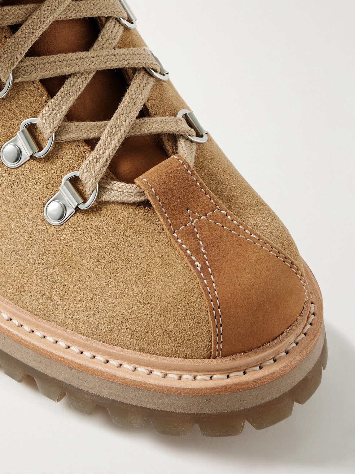 Shop Grenson Bobby Nubuck-trimmed Suede Boots In Neutrals