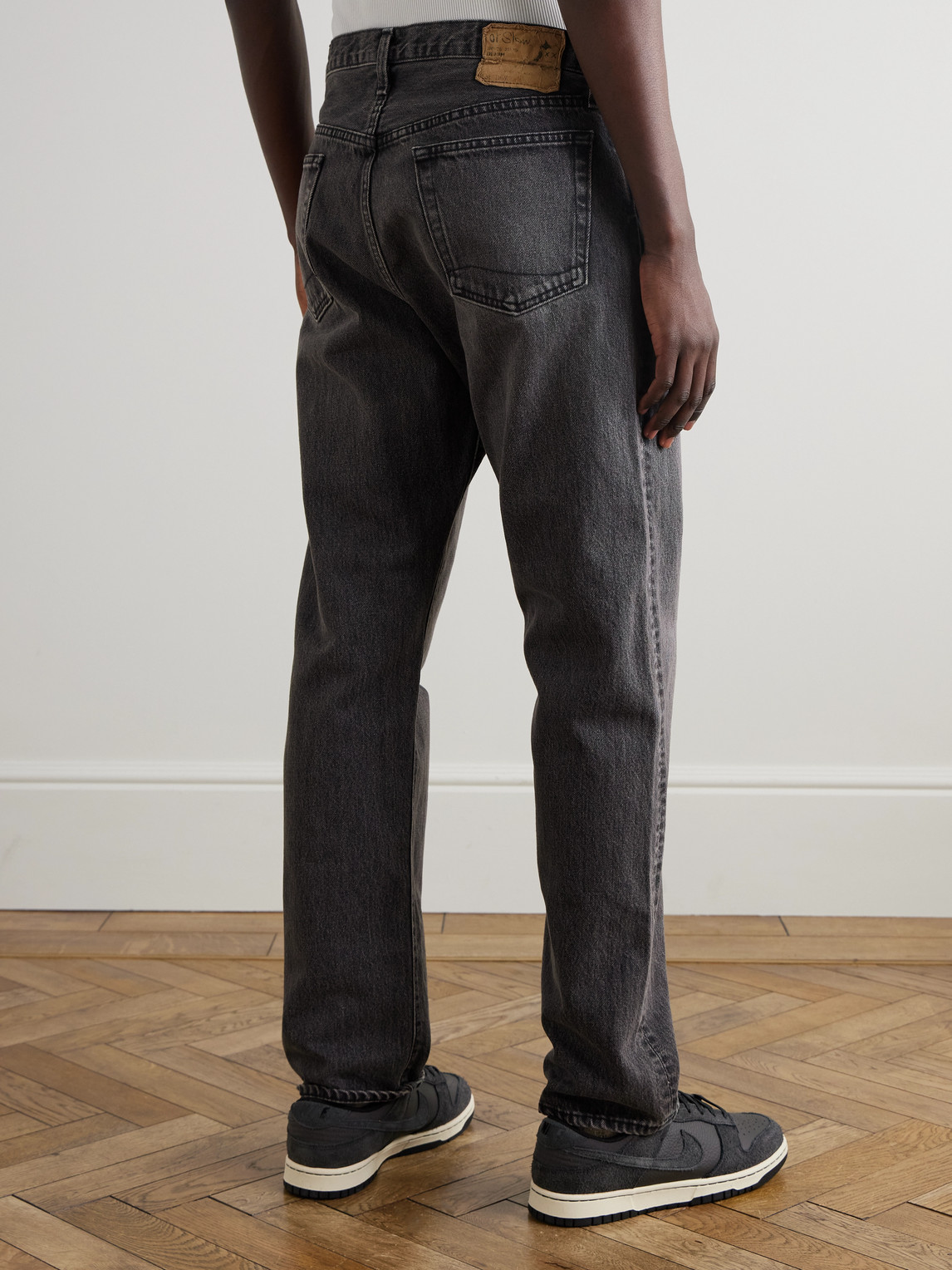 Shop Orslow 105 Straight-leg Jeans In Black