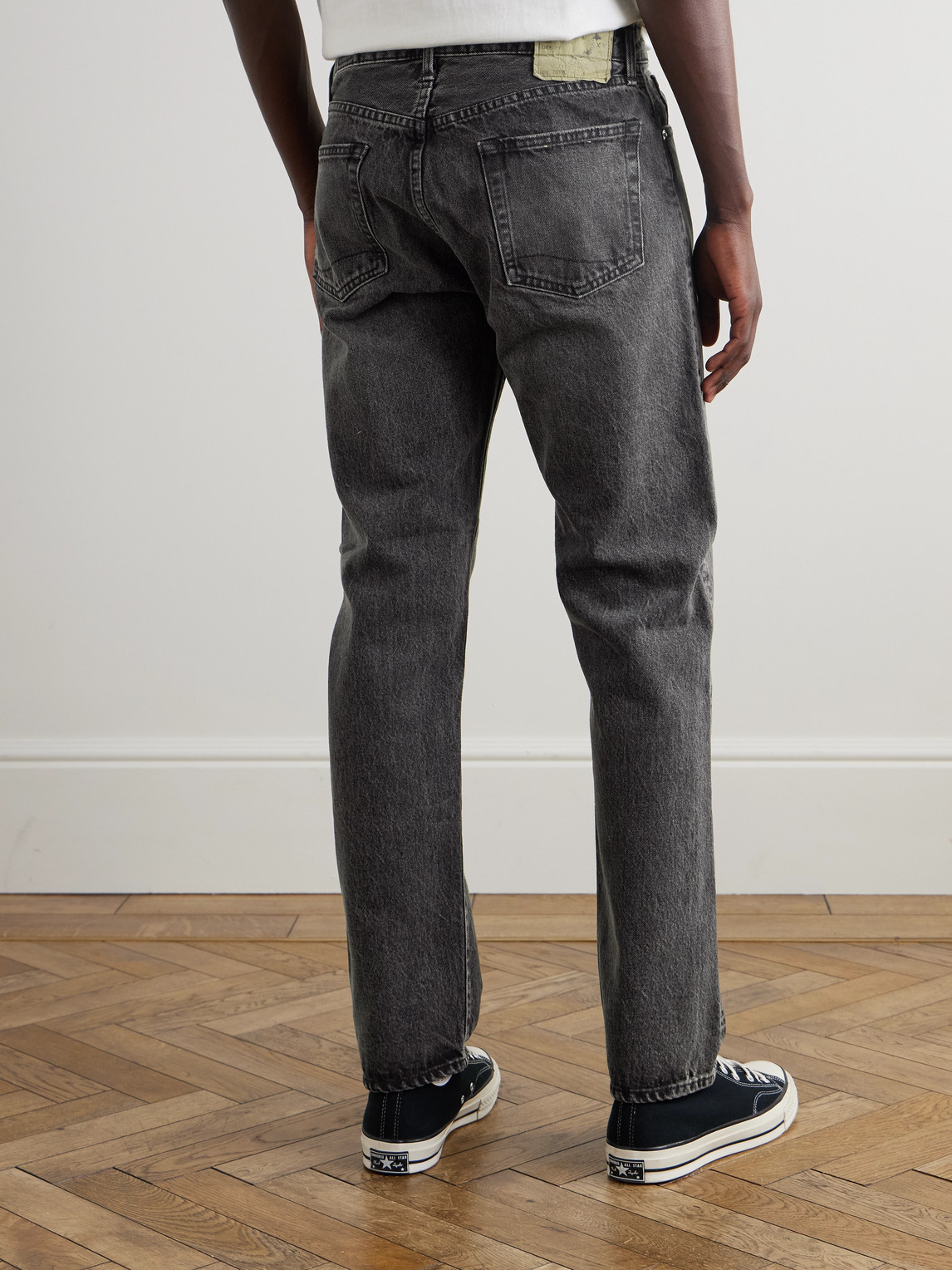 Shop Orslow 107 Slim-fit Jeans In Black