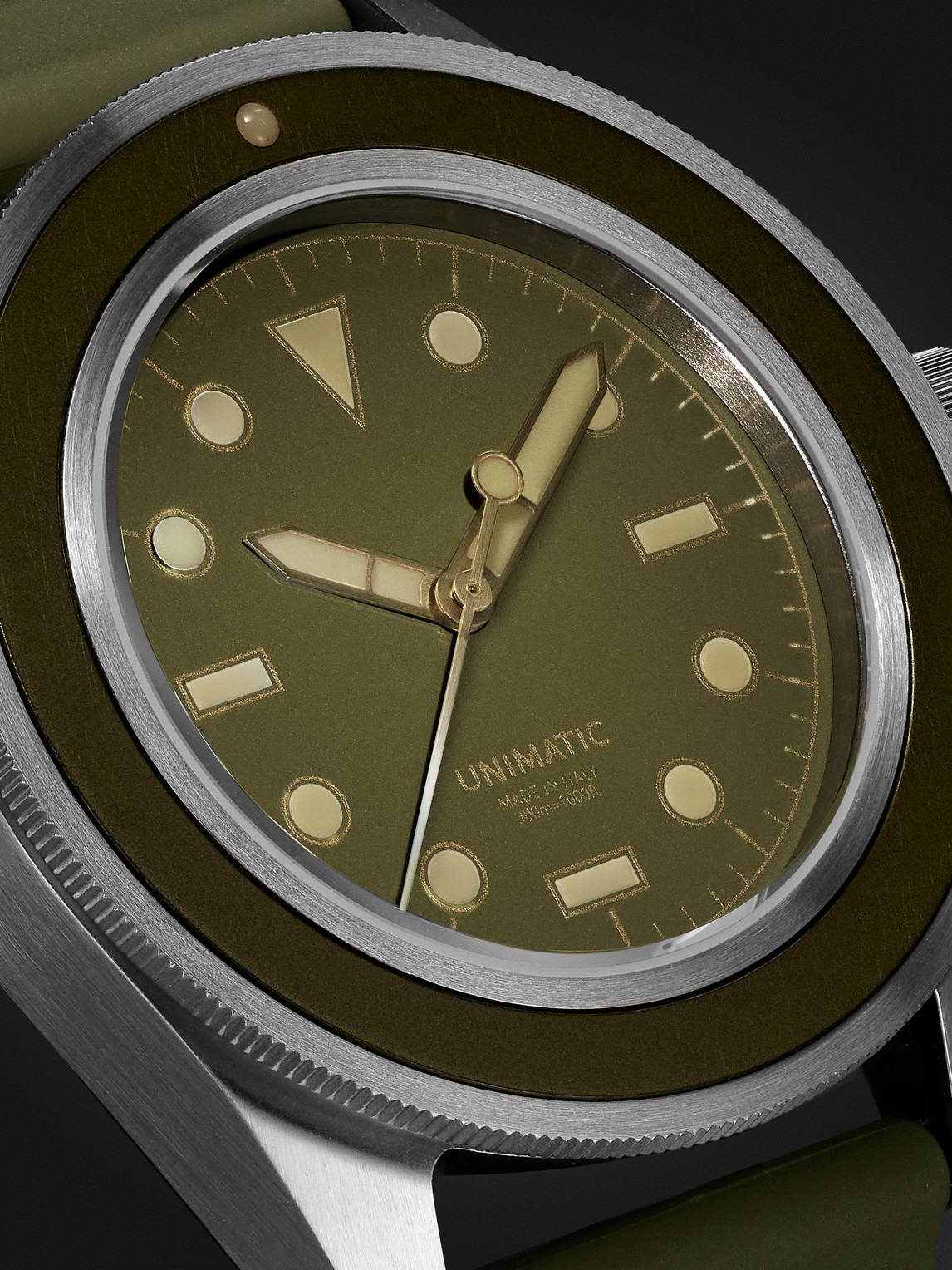 Shop Unimatic Model One Limited Edition Automatic 40mm Stainless Steel And Tpu Watch, Ref. No. U1s-8o In Green