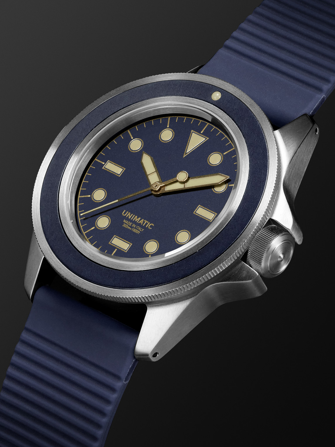 Shop Unimatic Model One Limited Edition Automatic 40mm Stainless Steel And Tpu Watch, Ref. No. U1s-8n In Blue