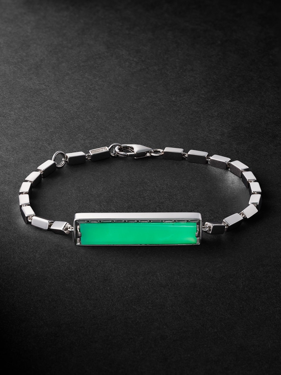 Suzanne Kalan 18-karat White Gold, Chalcedony And Diamond Bracelet In Green