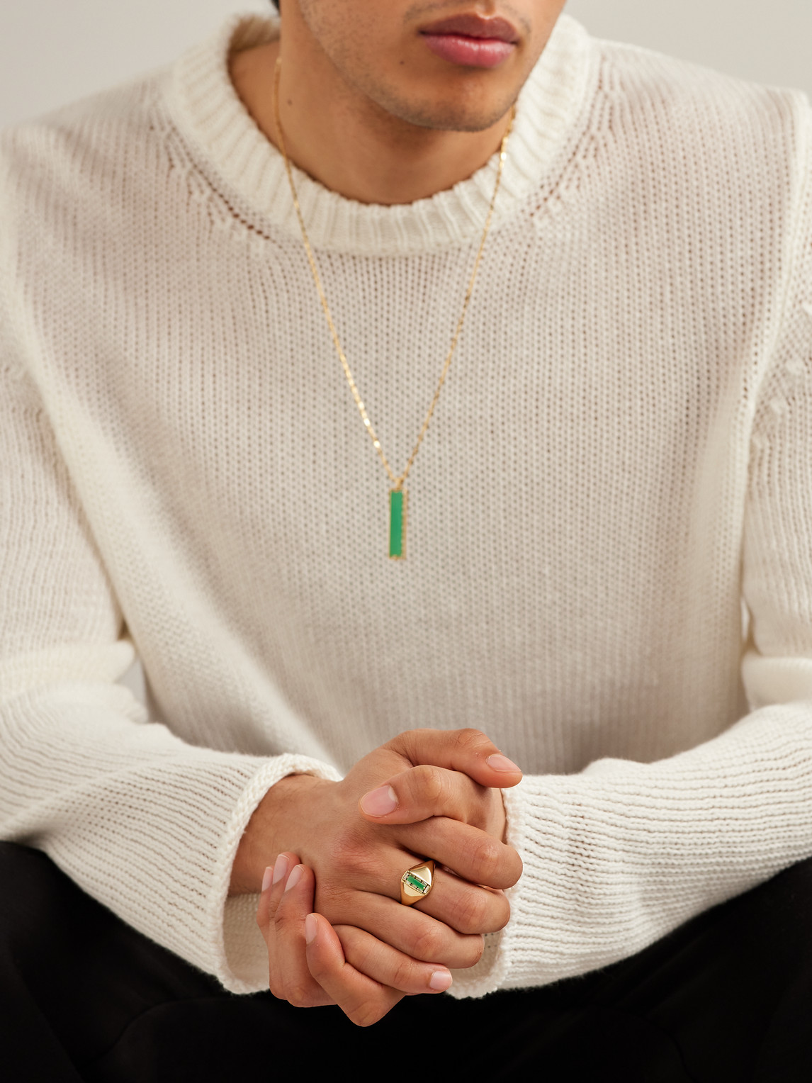 Shop Suzanne Kalan Gold Chalcedony And Diamond Ring In Green