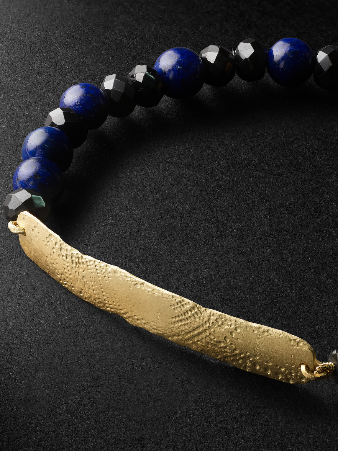 Shop Elhanati Mezuzah Gold, Lapis Lazuli And Spinel Beaded Bracelet