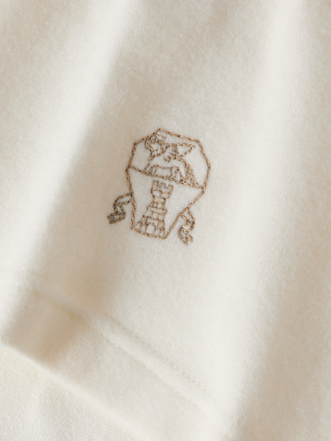 Shop Brunello Cucinelli Logo-embroidered Cashmere-blend Balaclava In White