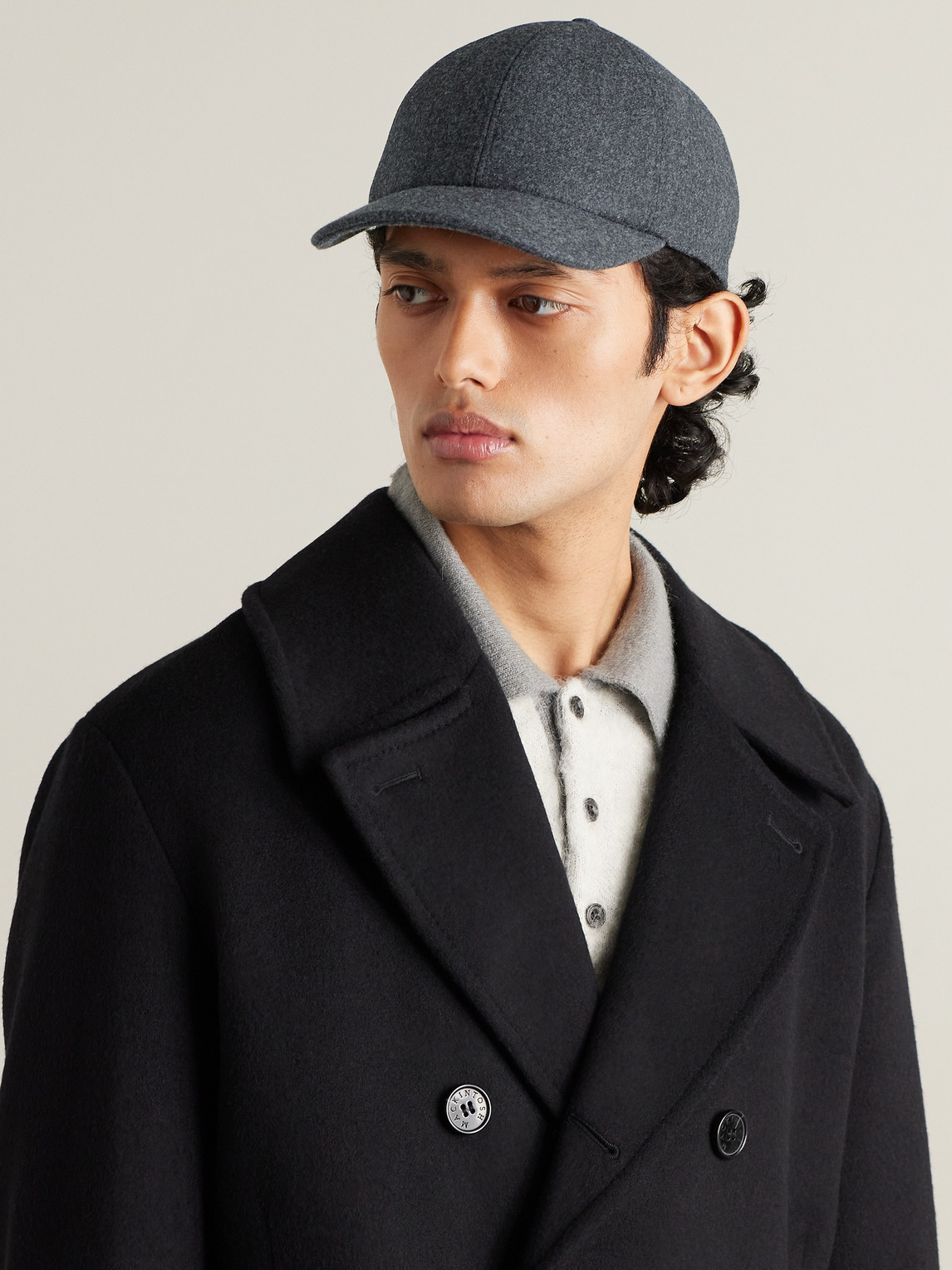 Shop Brunello Cucinelli Wool Baseball Cap In Gray
