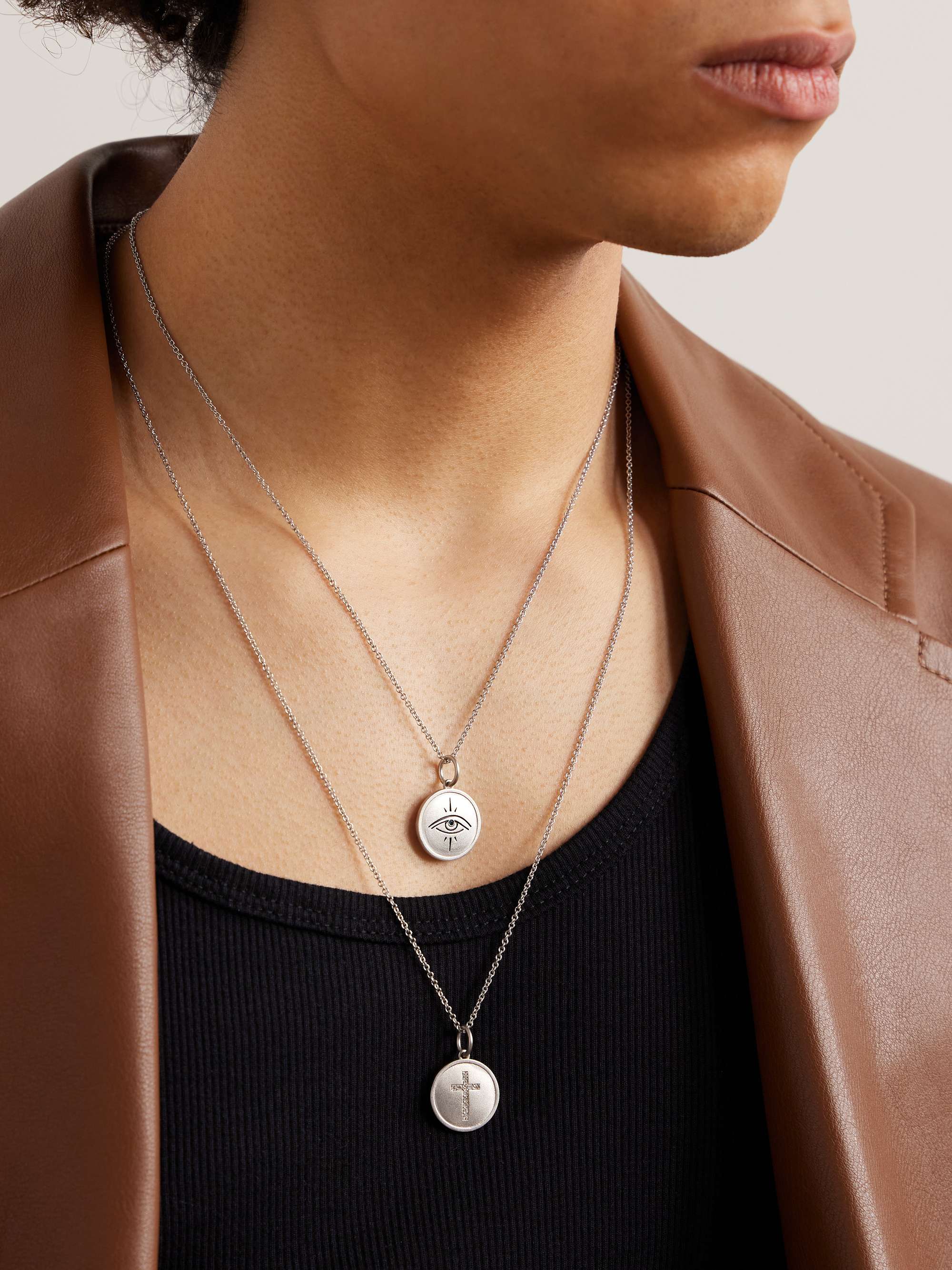 Viltier Magnetic Gold Multi-Stone Pendant Necklace - Men - Gold Necklaces - One Size