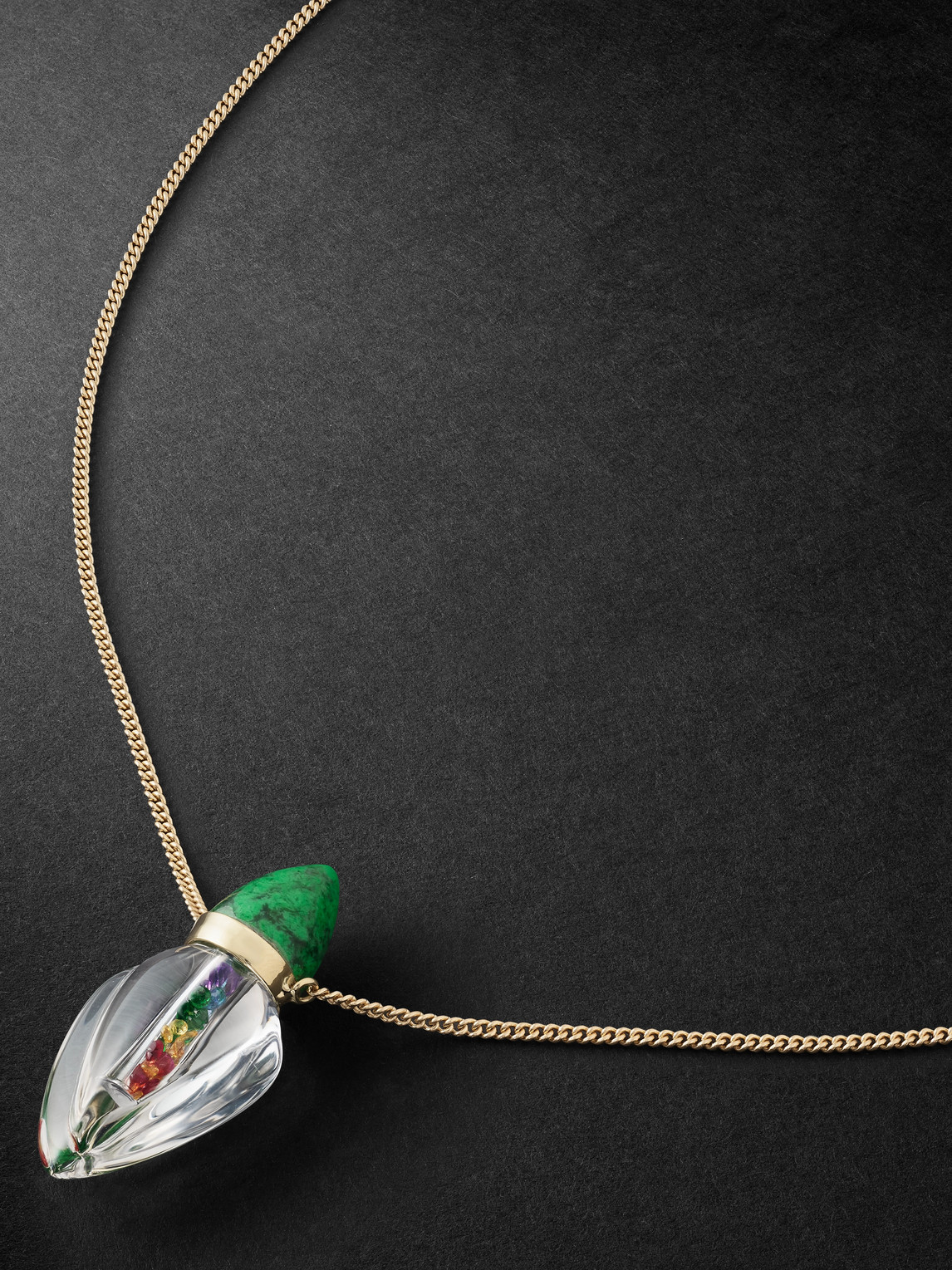 Jacquie Aiche Verasite Gold Quartz Necklace In Black