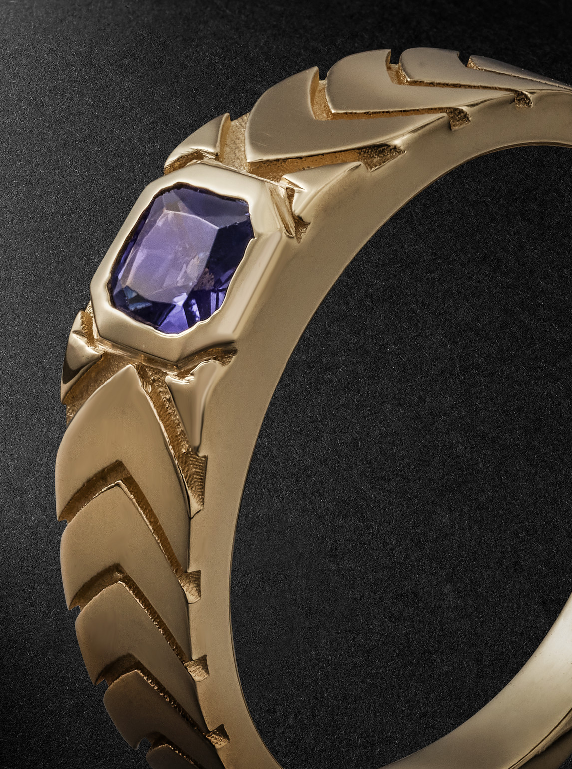 Shop Jacquie Aiche Gold Tanzanite Ring In Purple