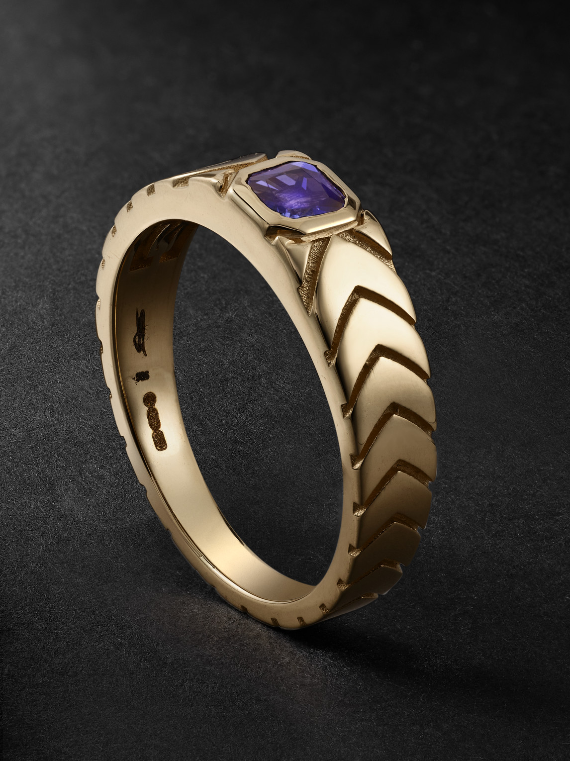 Jacquie Aiche Gold Tanzanite Ring In Purple