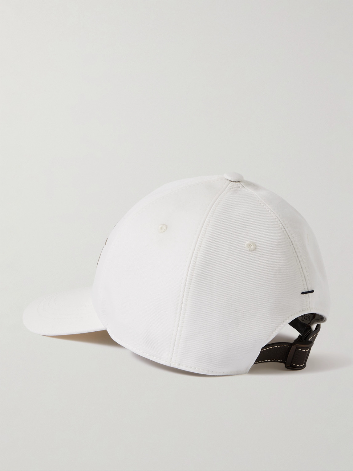 Brunello Cucinelli logo-embroidered cotton cap - White