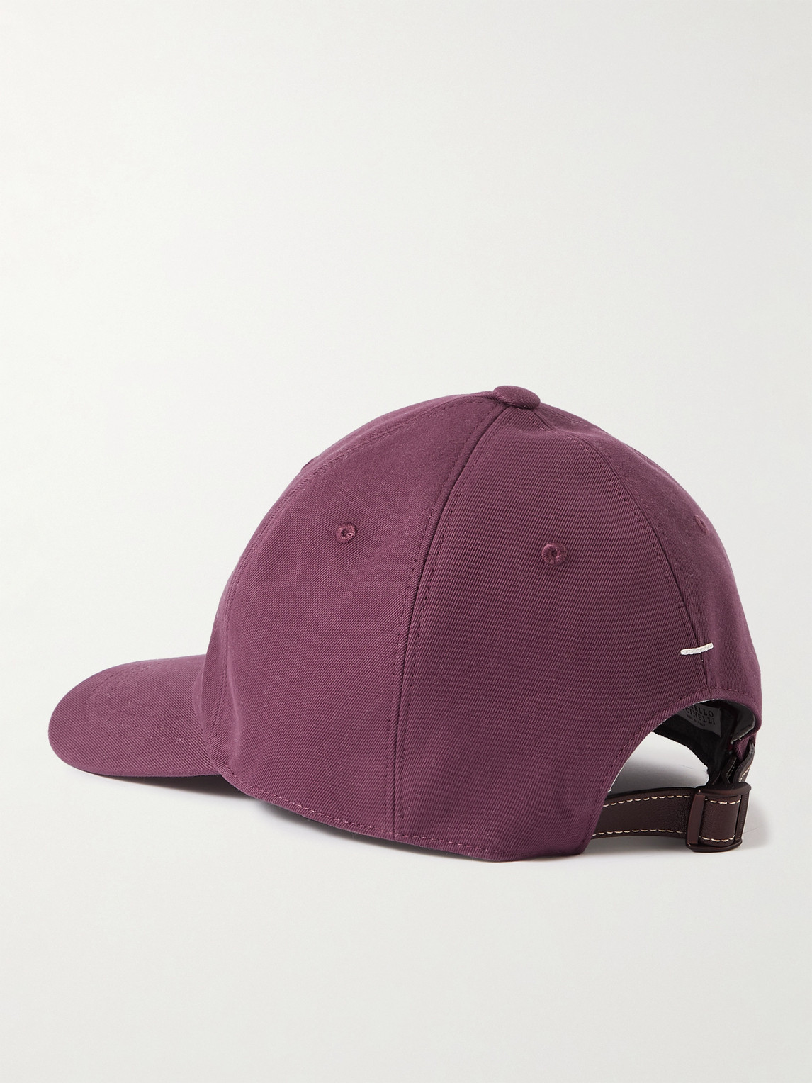 Shop Brunello Cucinelli Logo-embroidered Leather-trimmed Cotton-twill Baseball Cap In Pink