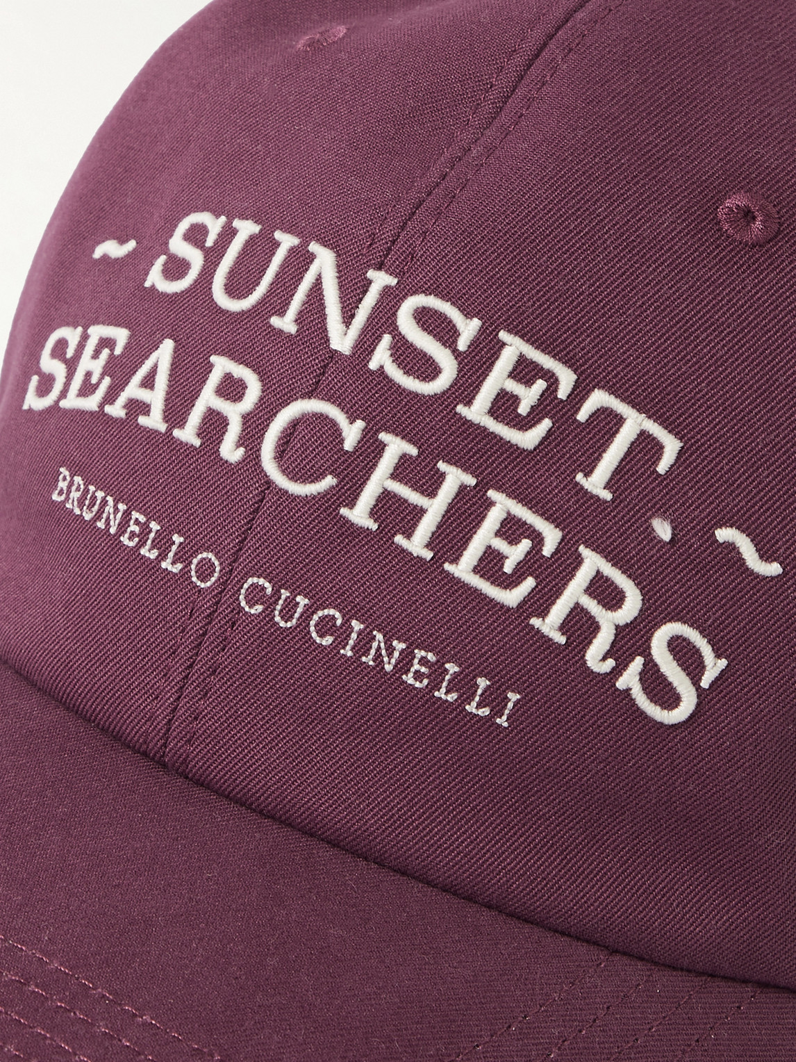 Shop Brunello Cucinelli Logo-embroidered Leather-trimmed Cotton-twill Baseball Cap In Pink