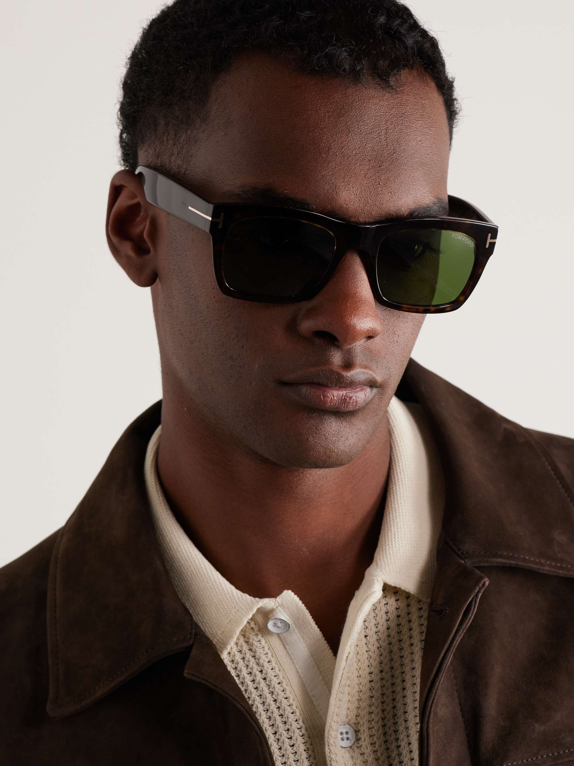 TOM FORD EYEWEAR Square-Frame Tortoiseshell Acetate Sunglasses for Men ...
