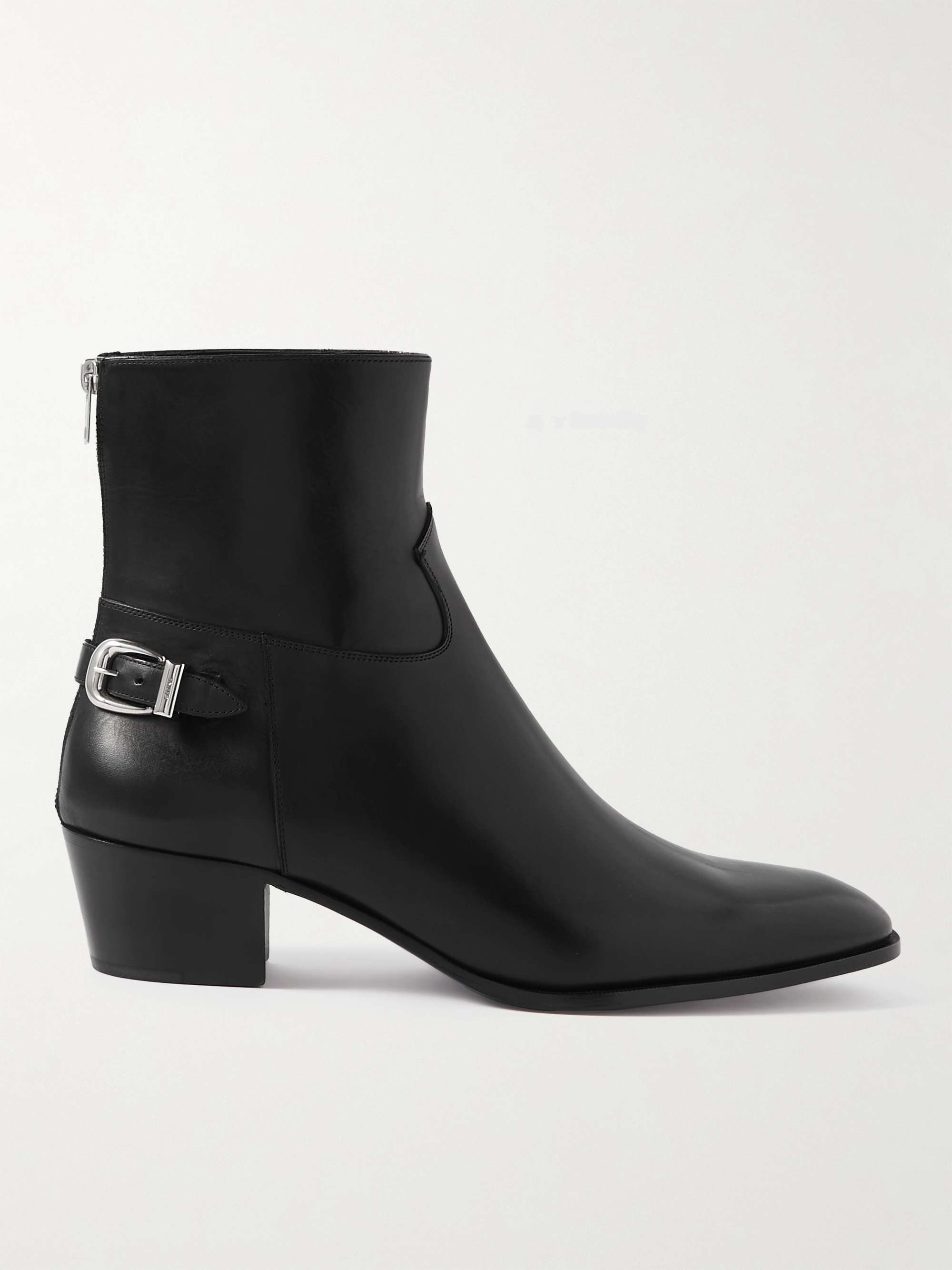 CELINE HOMME Isaac Buckled Leather Boots for Men | MR PORTER