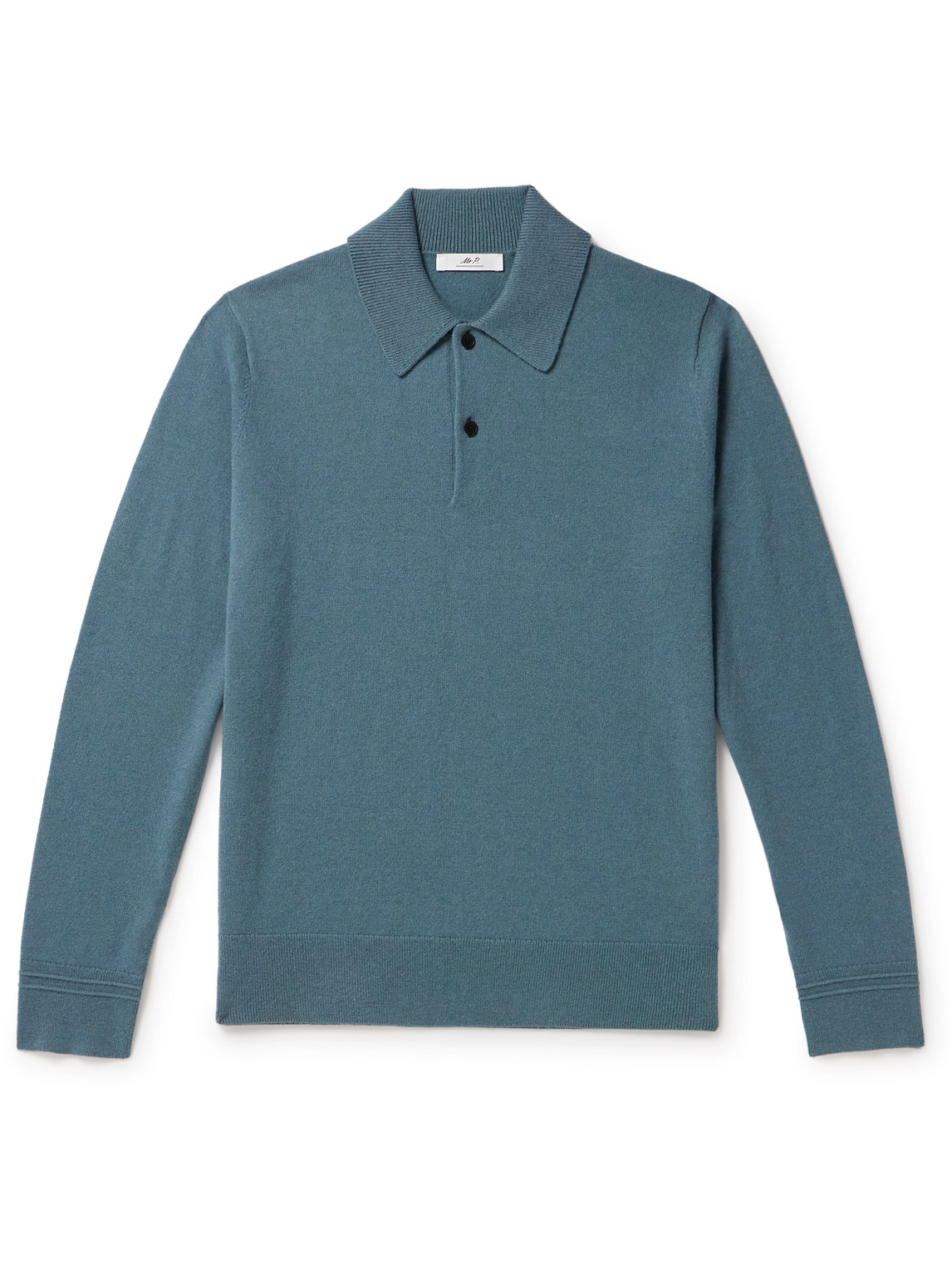 Mr P Cashmere Polo Shirt In Blue