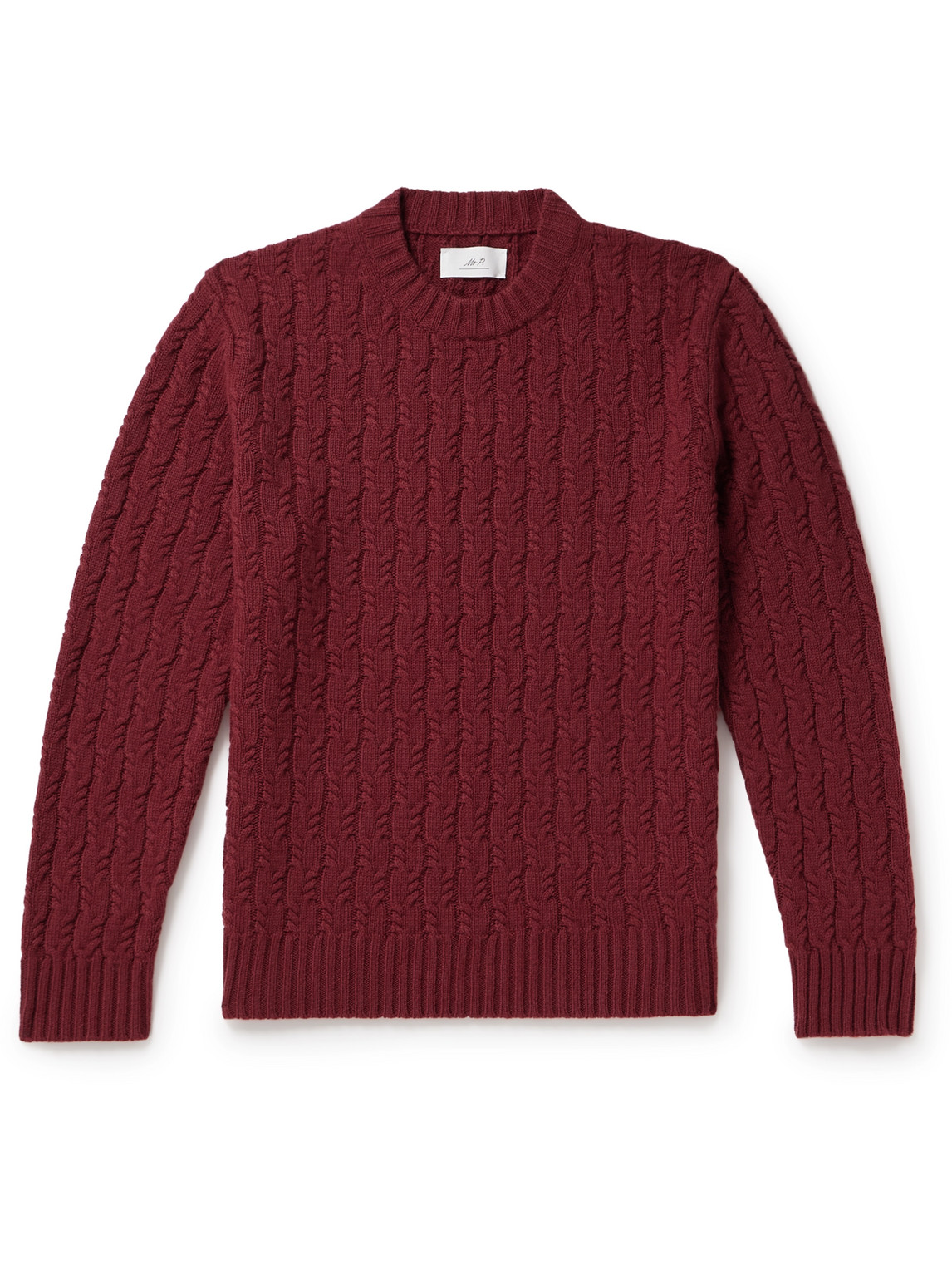 Mr P Cable-knit Wool Sweater In Burgundy