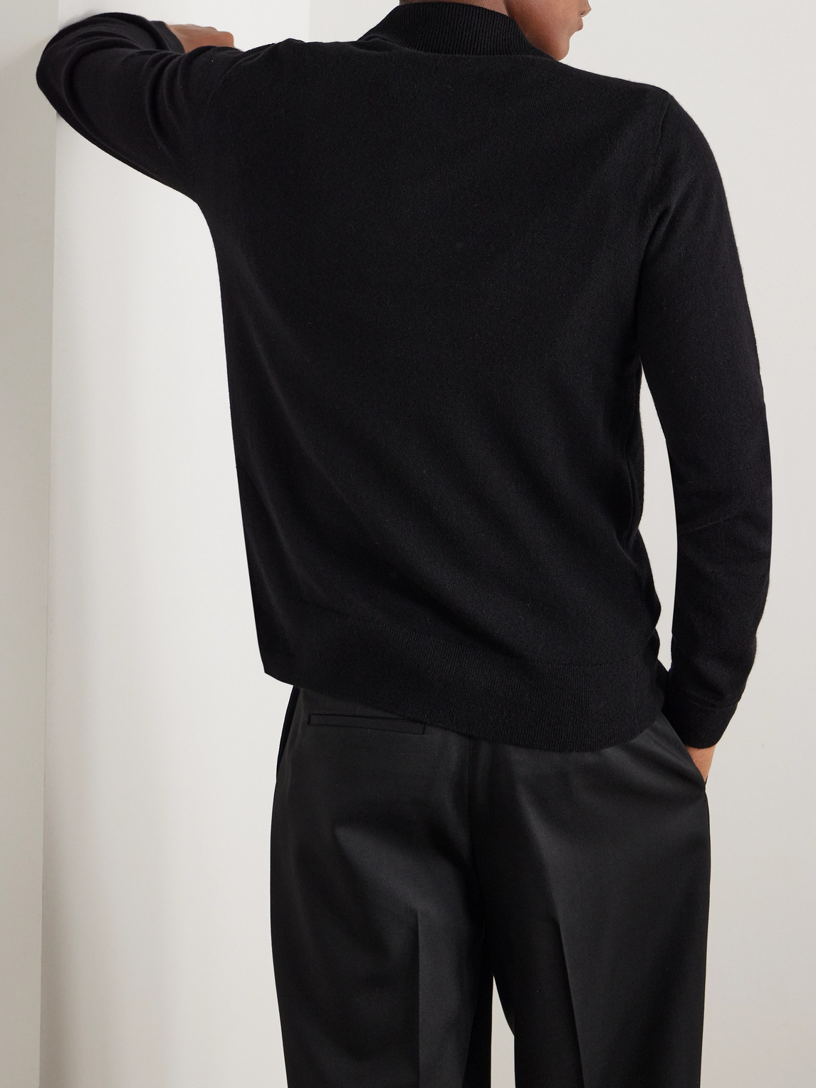 Shop Mr P Cashmere Polo Shirt In Black