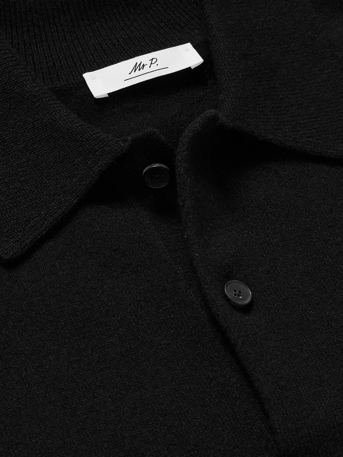 Shop Mr P Cashmere Polo Shirt In Black