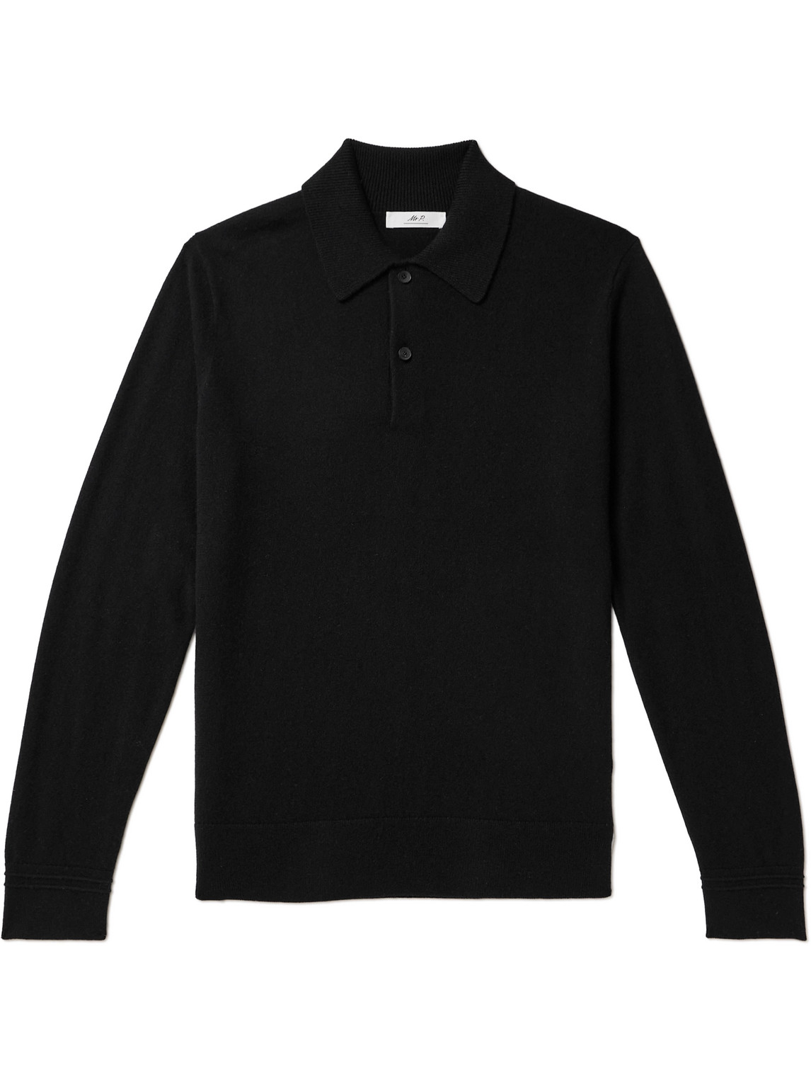 Mr P Cashmere Polo Shirt In Black
