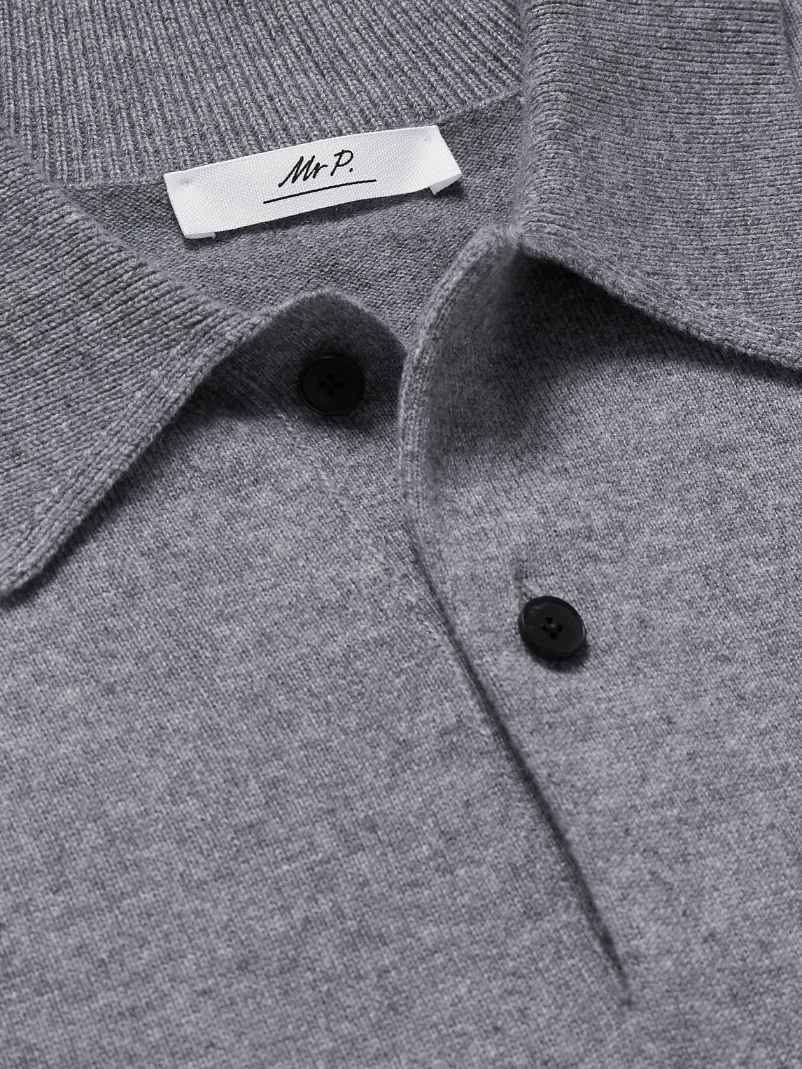 Shop Mr P Cashmere Polo Shirt In Gray