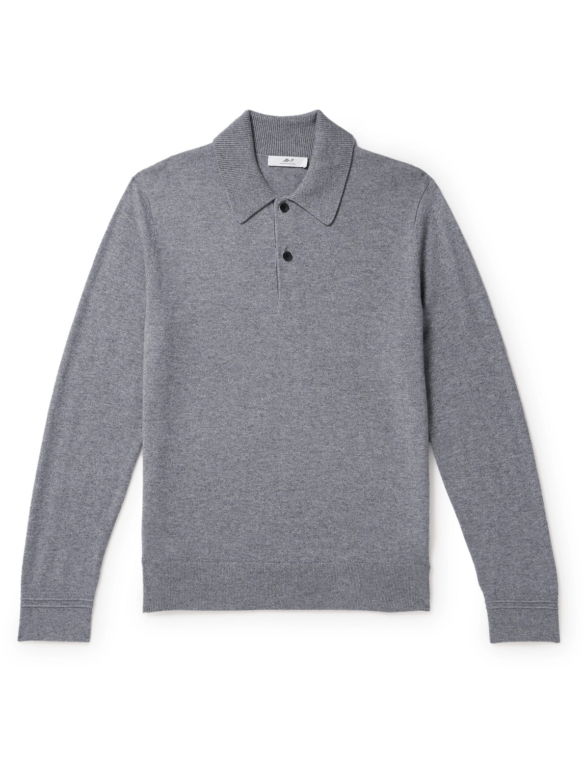 Mr P Cashmere Polo Shirt In Gray