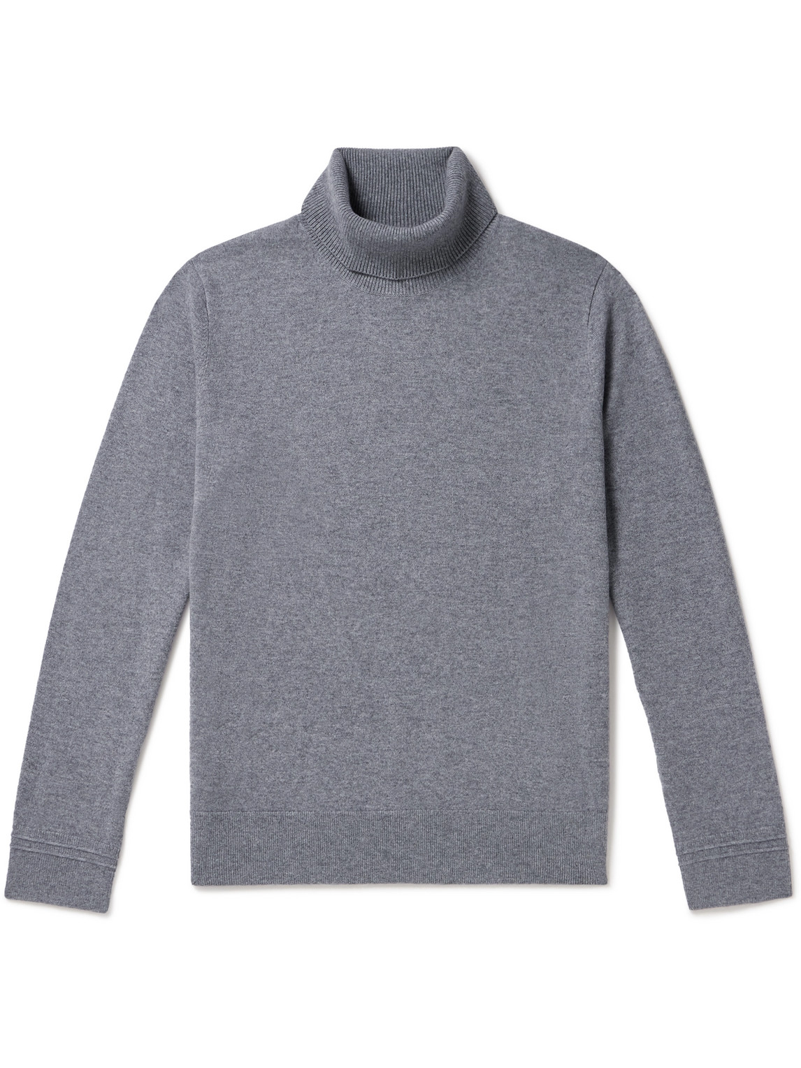 Mr P Cashmere Rollneck Jumper In Grey