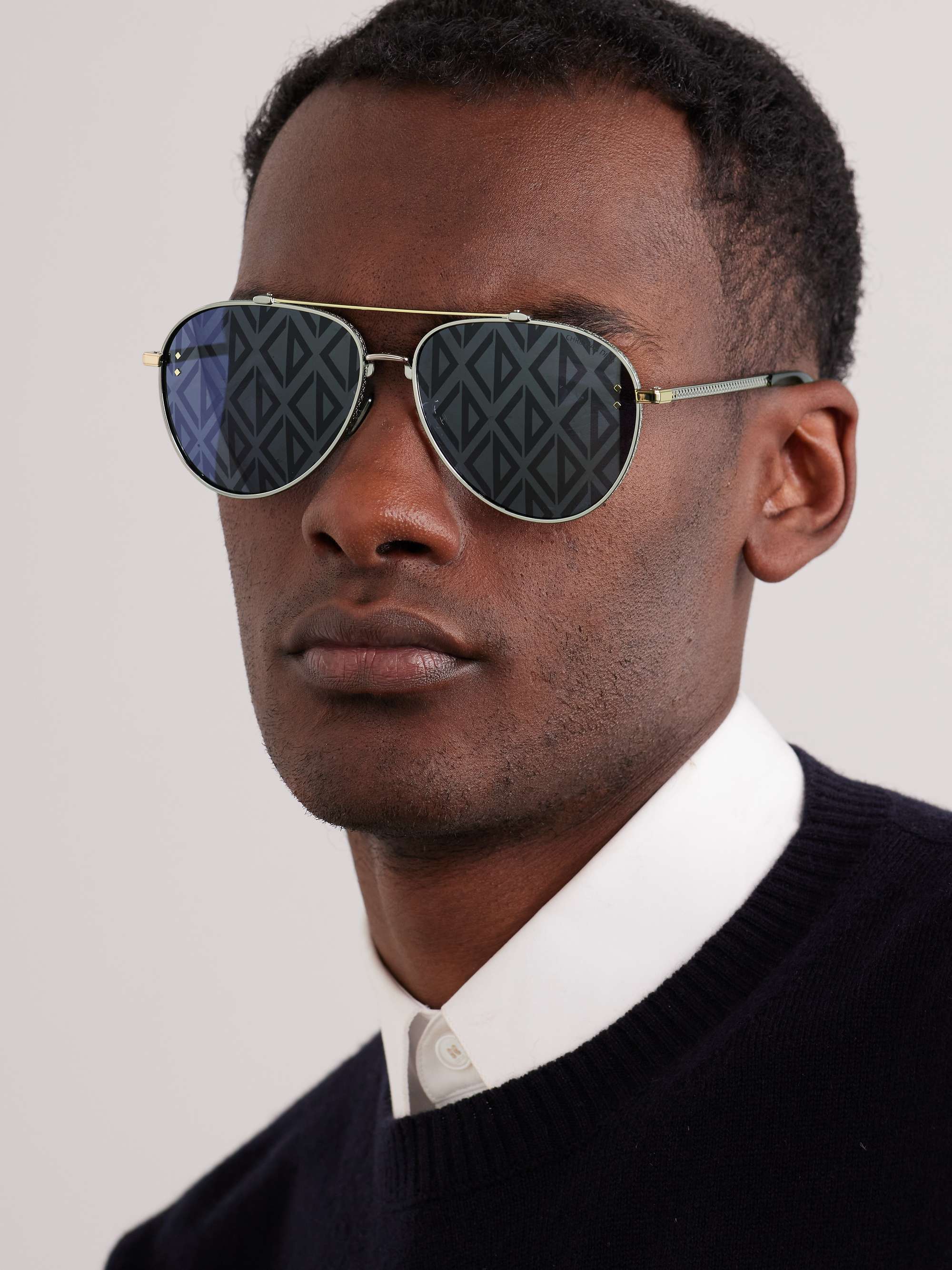 DIOR EYEWEAR CD Diamond A1U D-Drame Silver-Tone and Tortoiseshell Acetate Sunglasses