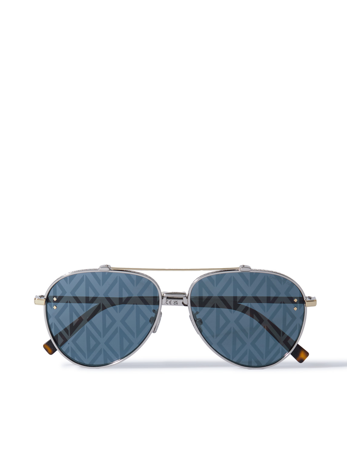 Dior Cd Diamond A1u Aviator-style Silver-tone Metal Sunglasses
