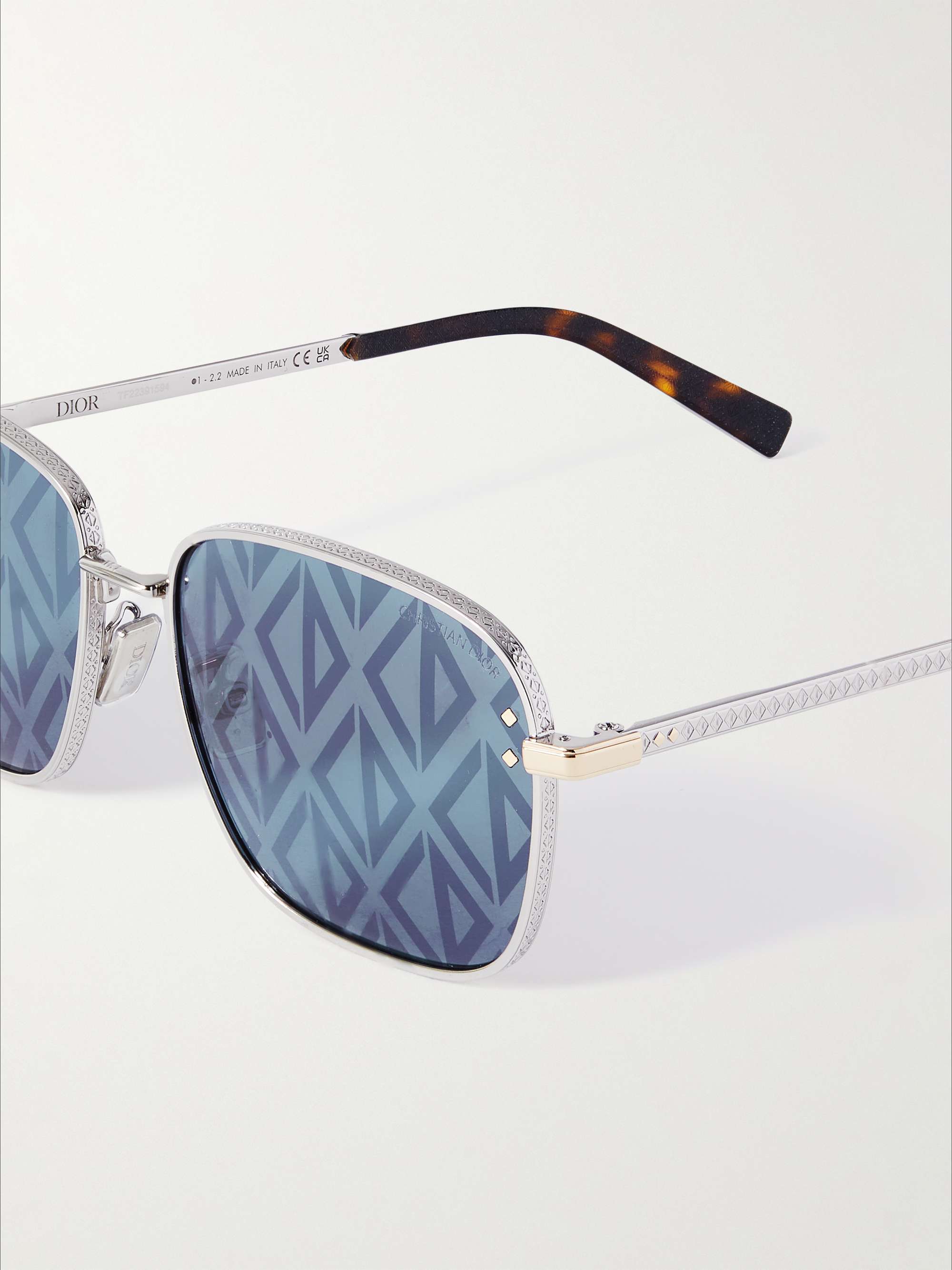DIOR EYEWEAR CD Diamond S4U D-Frame Silver-Tone and Tortoiseshell Acetate Sunglasses
